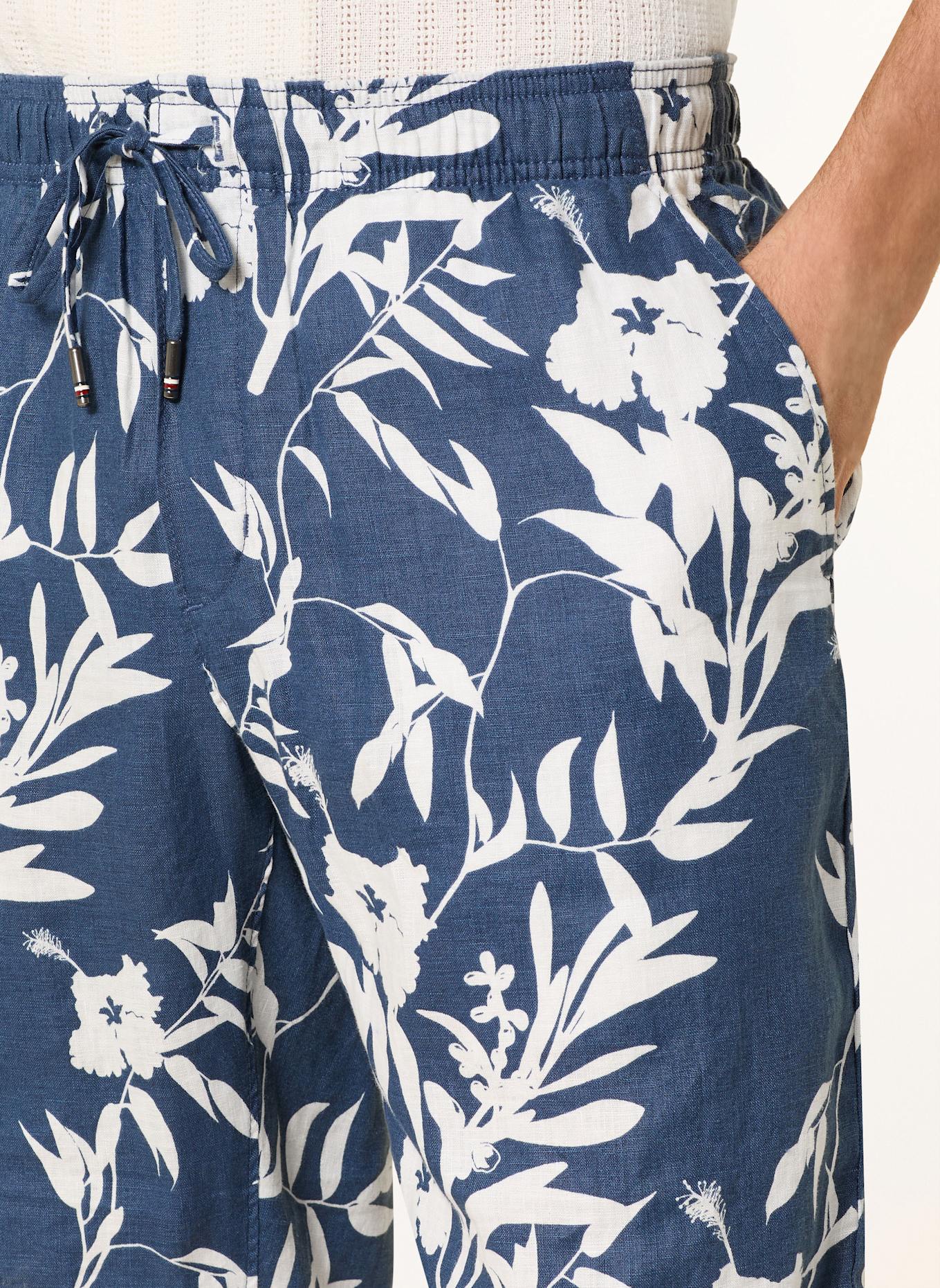TOMMY HILFIGER Leinenshorts HARLEM: BLAU/ WEISS