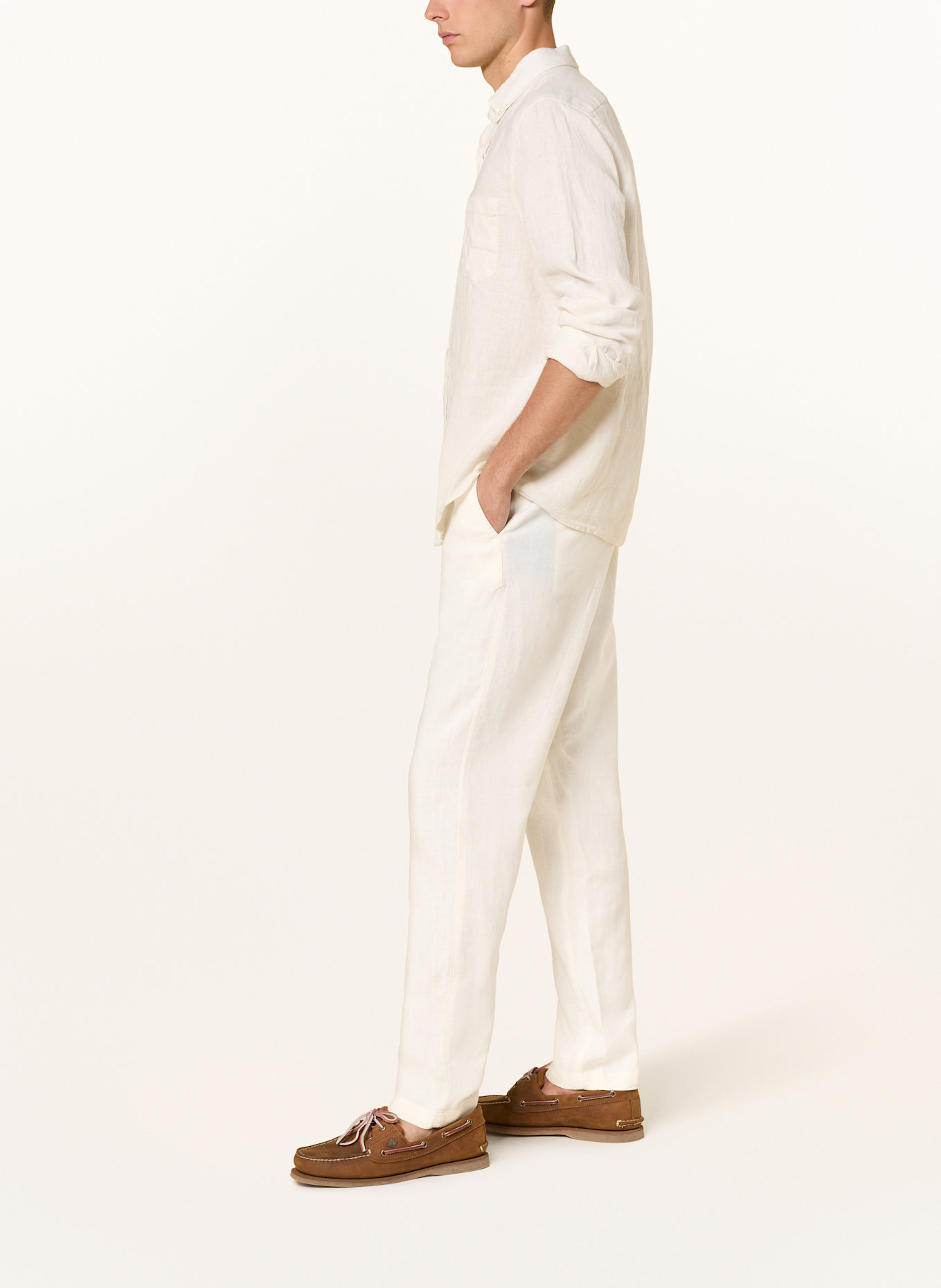 TOMMY HILFIGER Leinenhose im Jogging-Stil Extra Slim Fit: ECRU