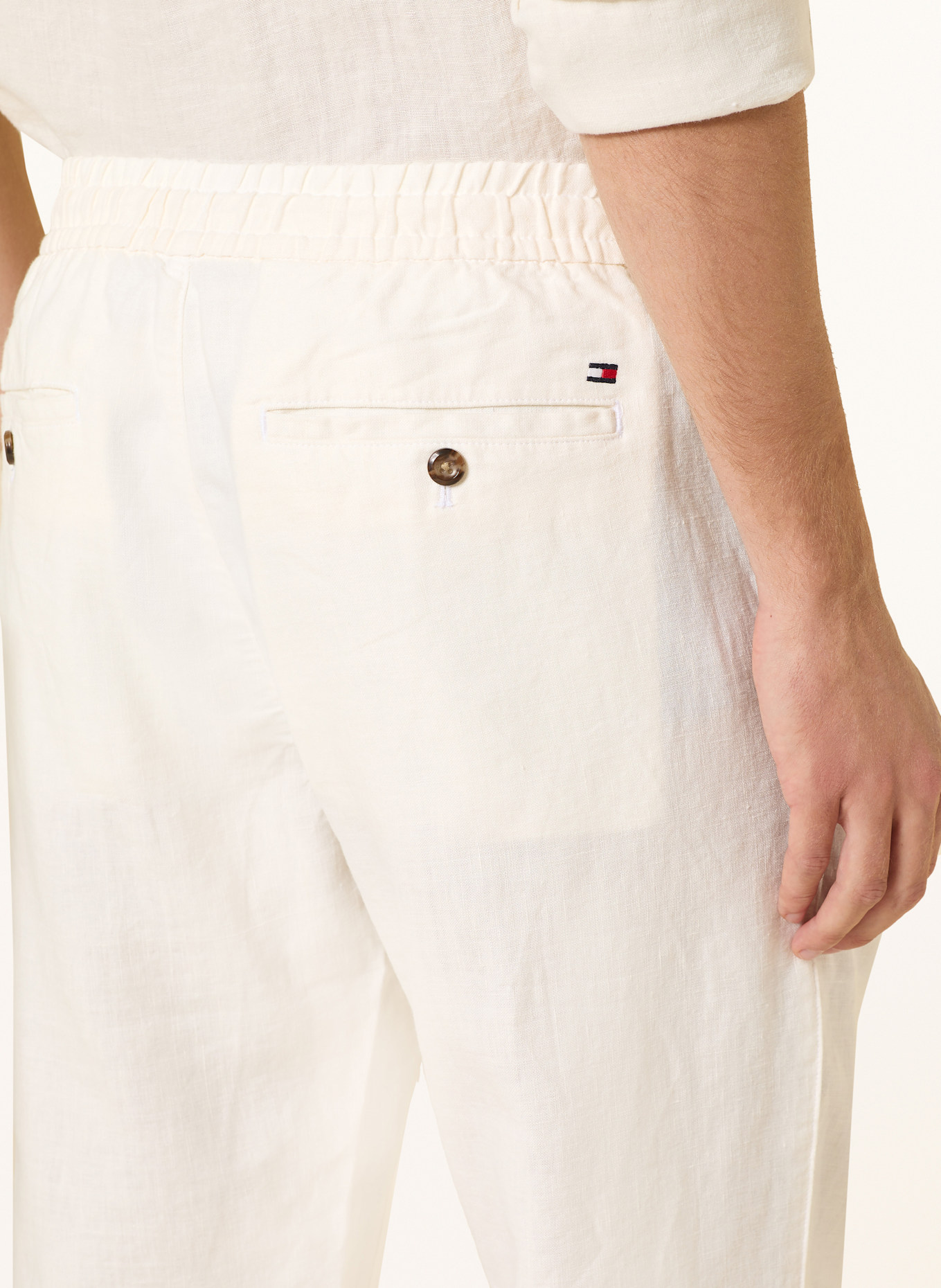 TOMMY HILFIGER Leinenhose im Jogging-Stil Extra Slim Fit: ECRU