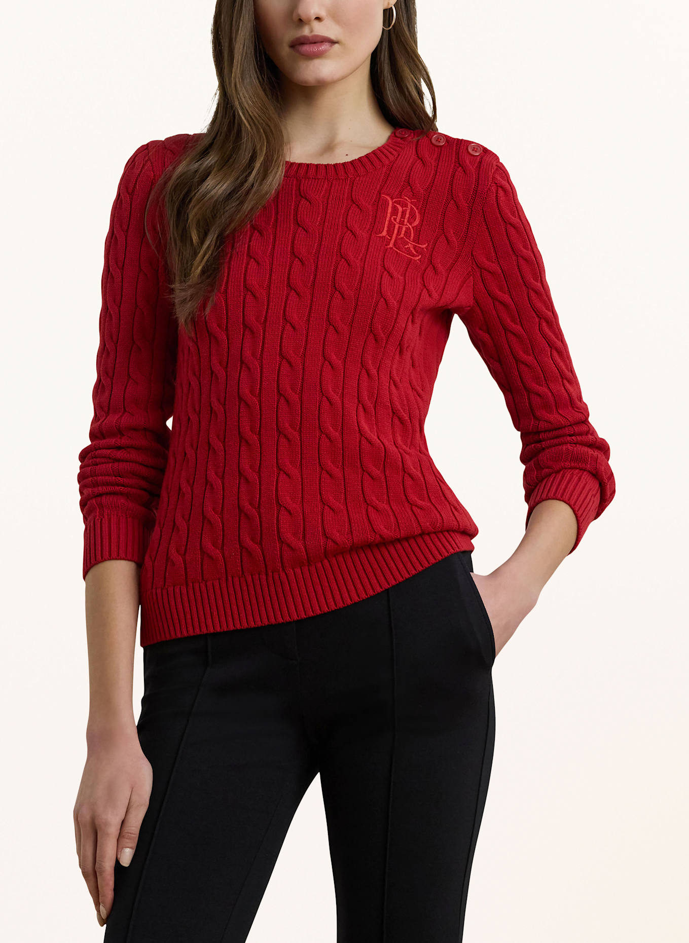LAUREN RALPH LAUREN Pullover mit Glitzergarn: ROT