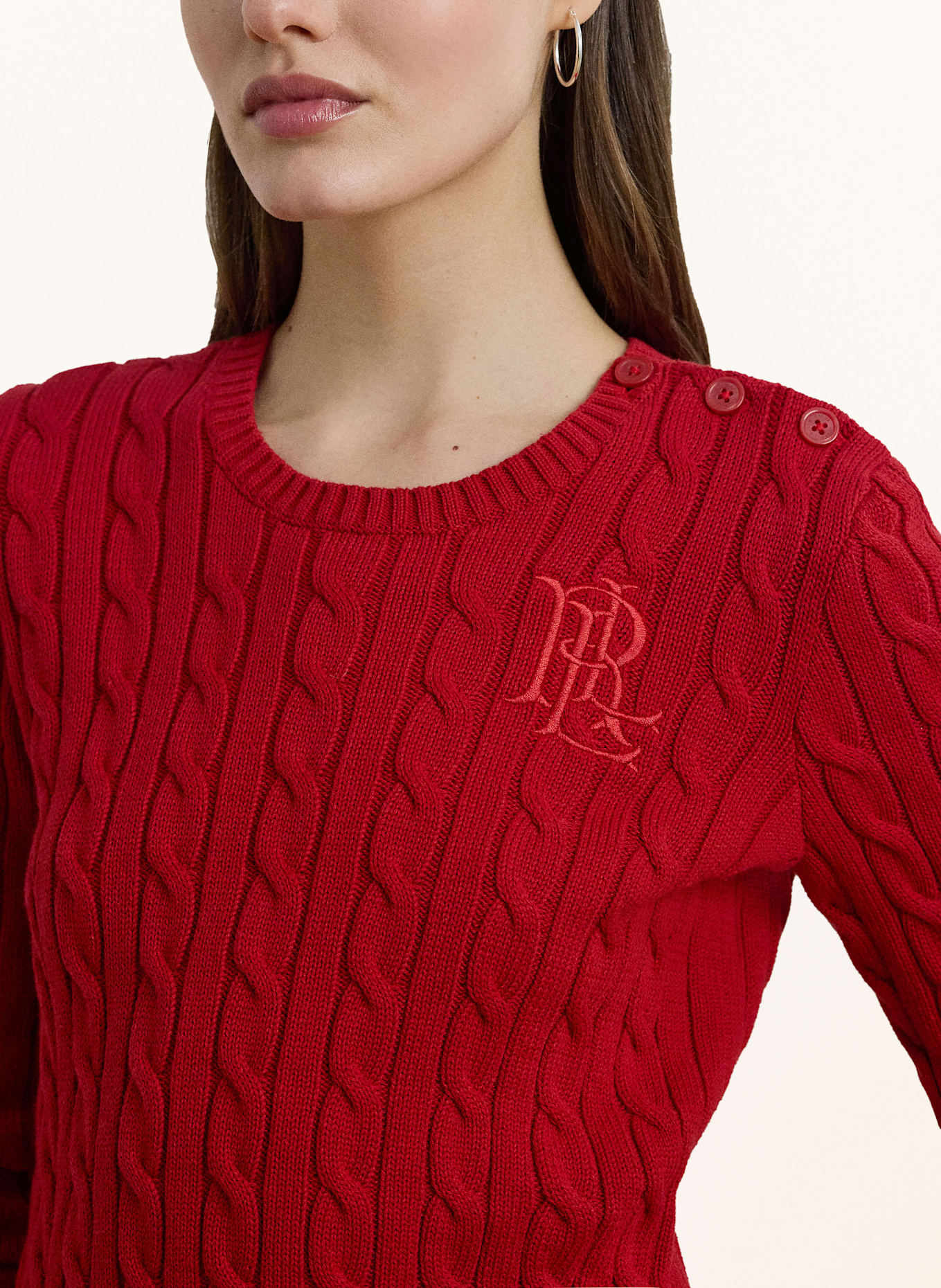 LAUREN RALPH LAUREN Pullover mit Glitzergarn: ROT
