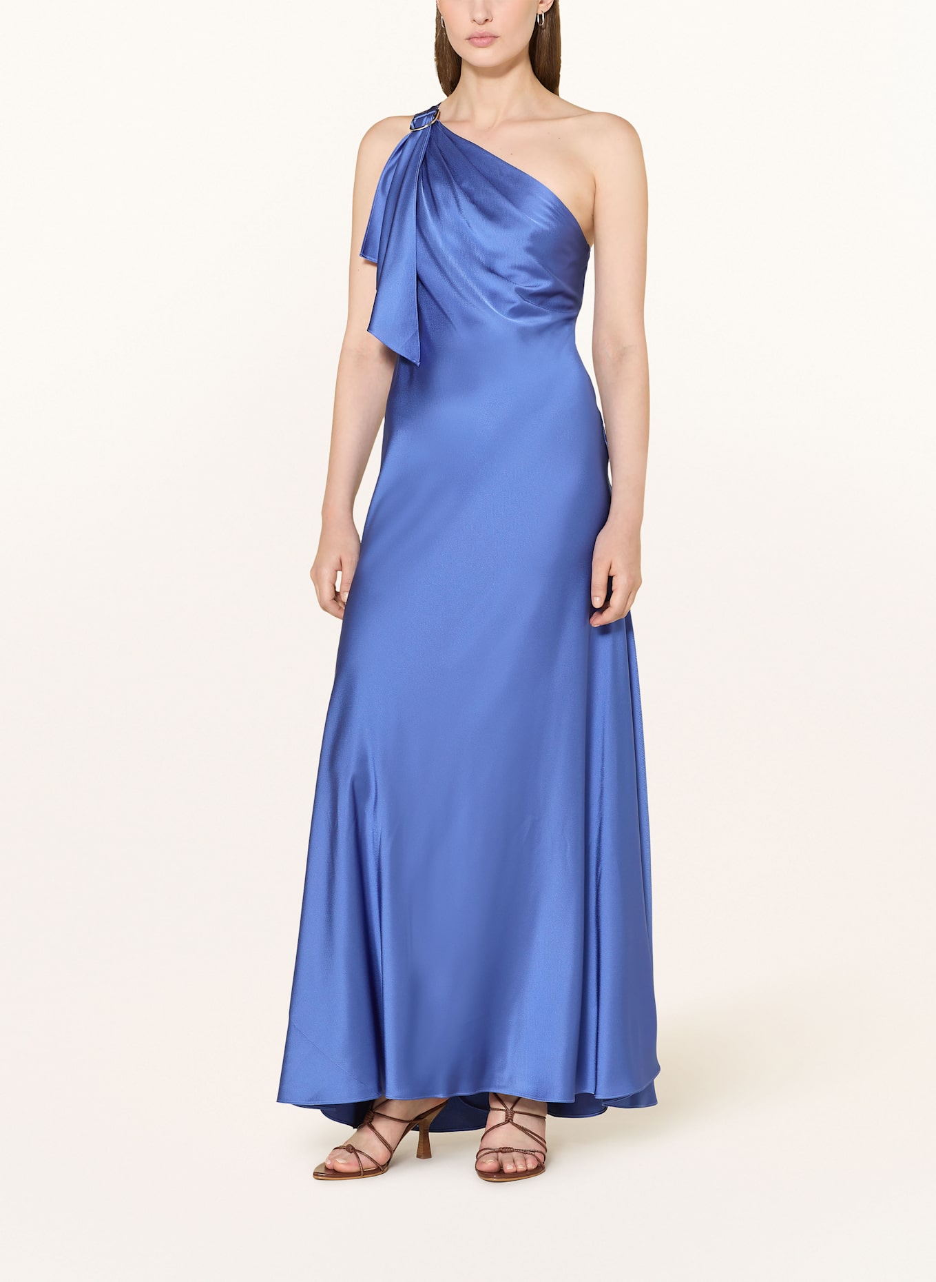 LAUREN RALPH LAUREN One-Shoulder-Kleid ELZIRA aus Satin: BLAU