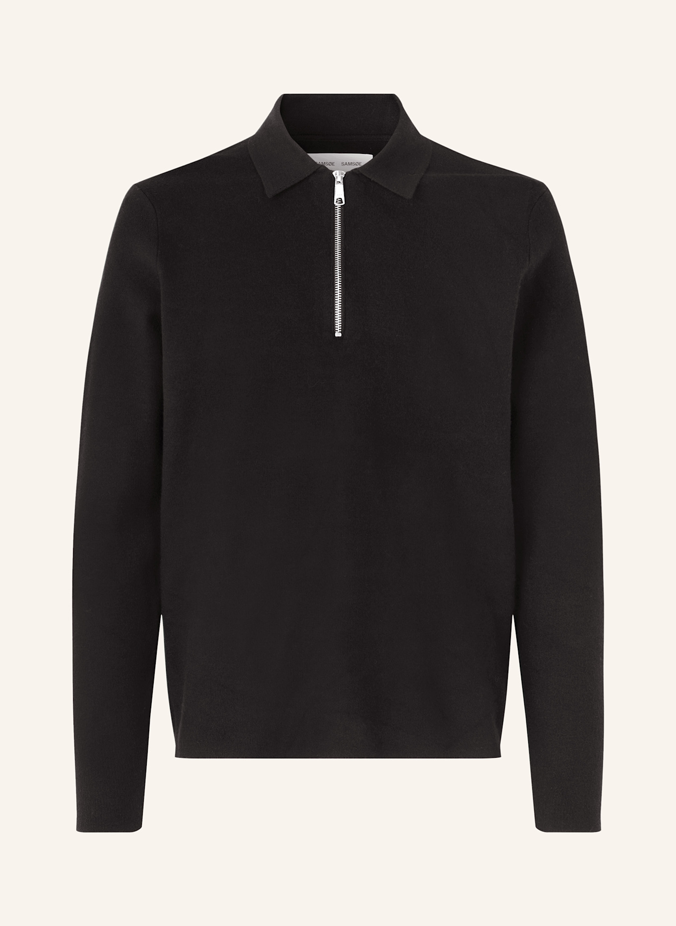 SAMSØE  SAMSØE Strick-Poloshirt GUNA: SCHWARZ