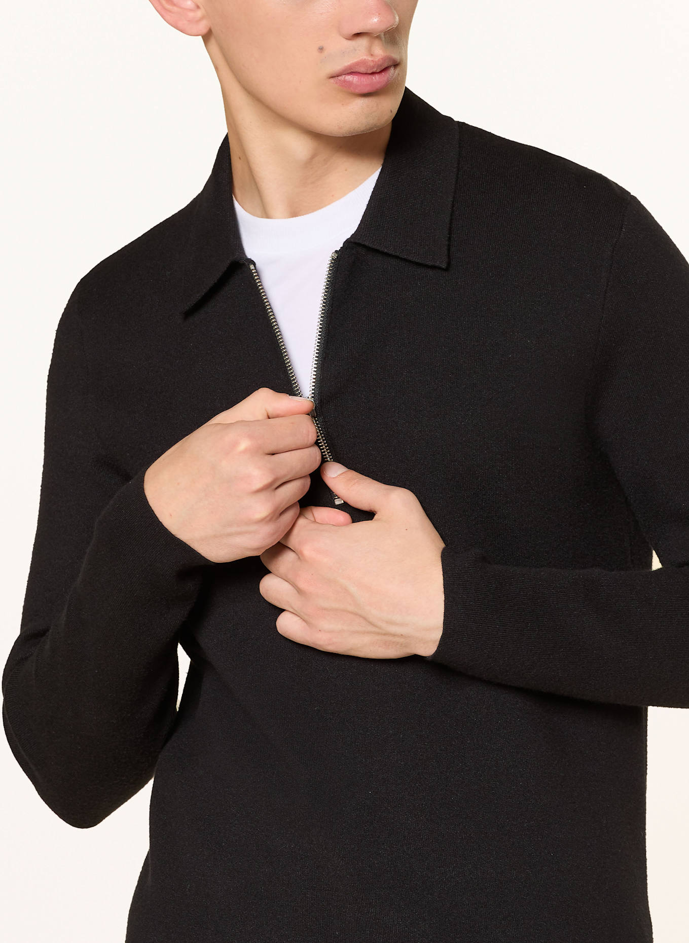 SAMSØE  SAMSØE Strick-Poloshirt GUNA: SCHWARZ