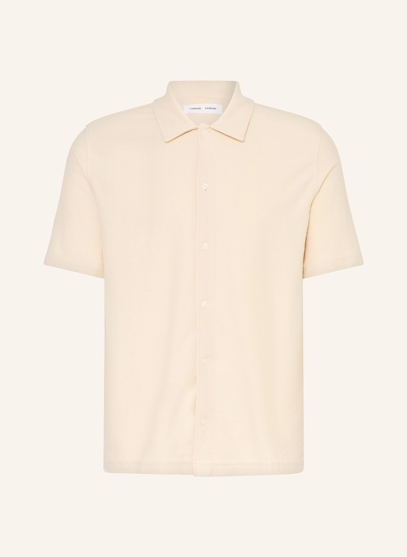 SAMSØE  SAMSØE Short-sleeved shirt KVISTBRO comfort fit: BEIGE
