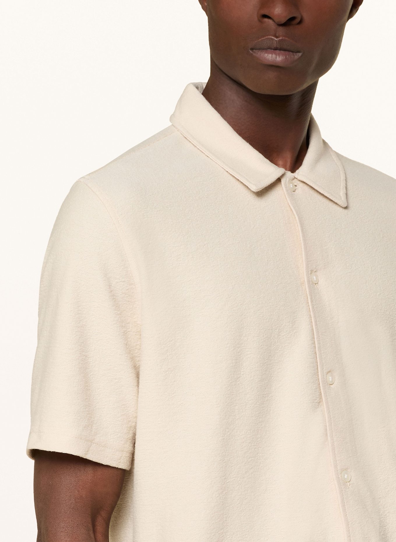 SAMSØE  SAMSØE Short-sleeved shirt KVISTBRO comfort fit: BEIGE