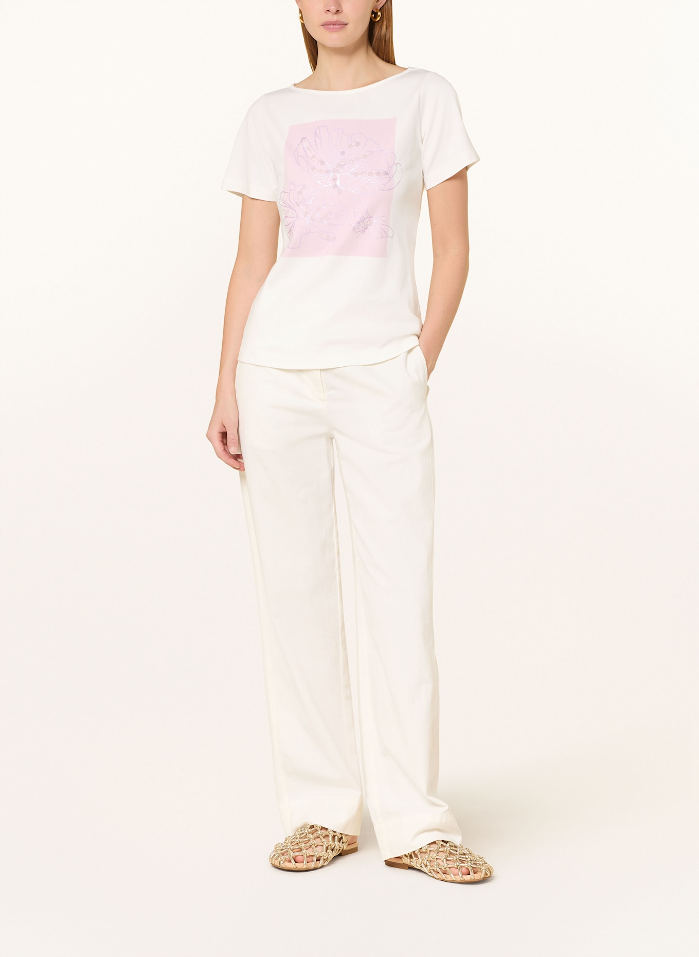 s.Oliver BLACK LABEL T-Shirt mit Pailletten: ECRU