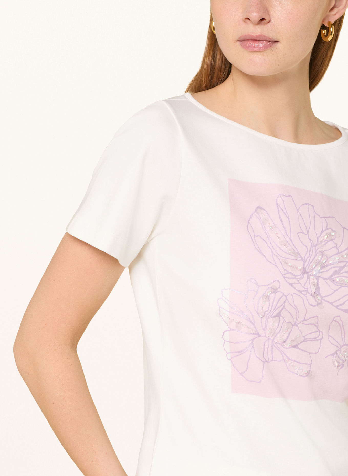 s.Oliver BLACK LABEL T-Shirt mit Pailletten: ECRU