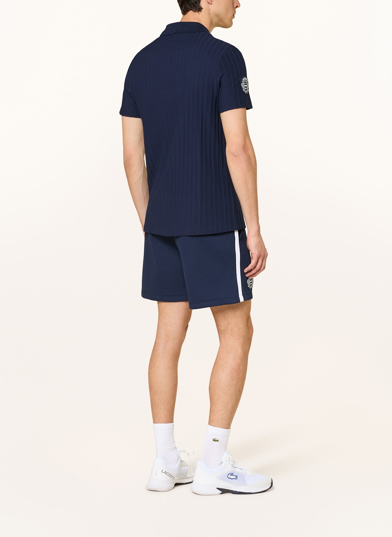 LACOSTE Funktions-Poloshirt HERITAGE: DUNKELBLAU/ WEISS