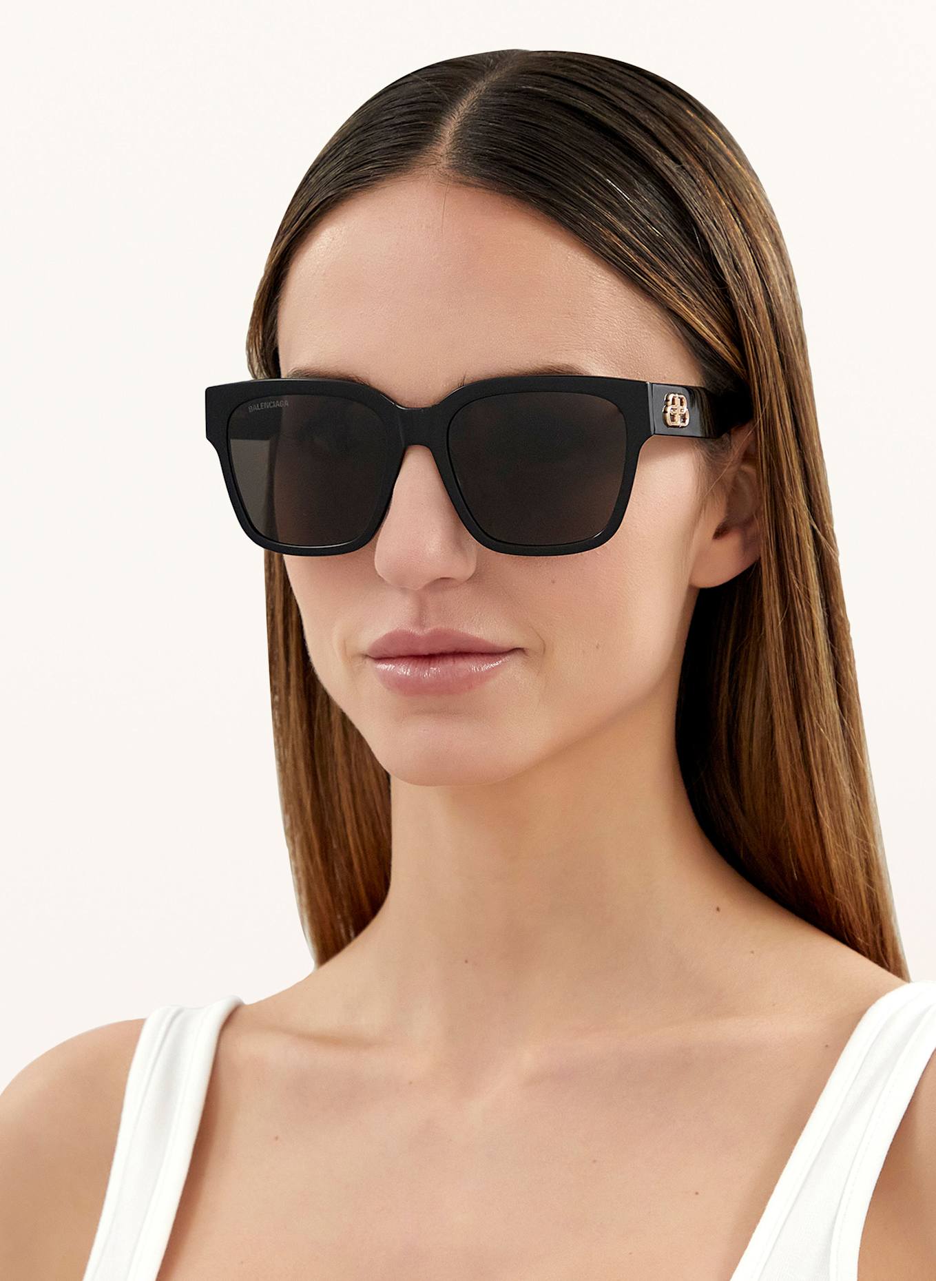 BALENCIAGA Sluneční brýle BB0056S: 1330L1 - ČERNÁ/ TMAVĚ HNĚDÁ