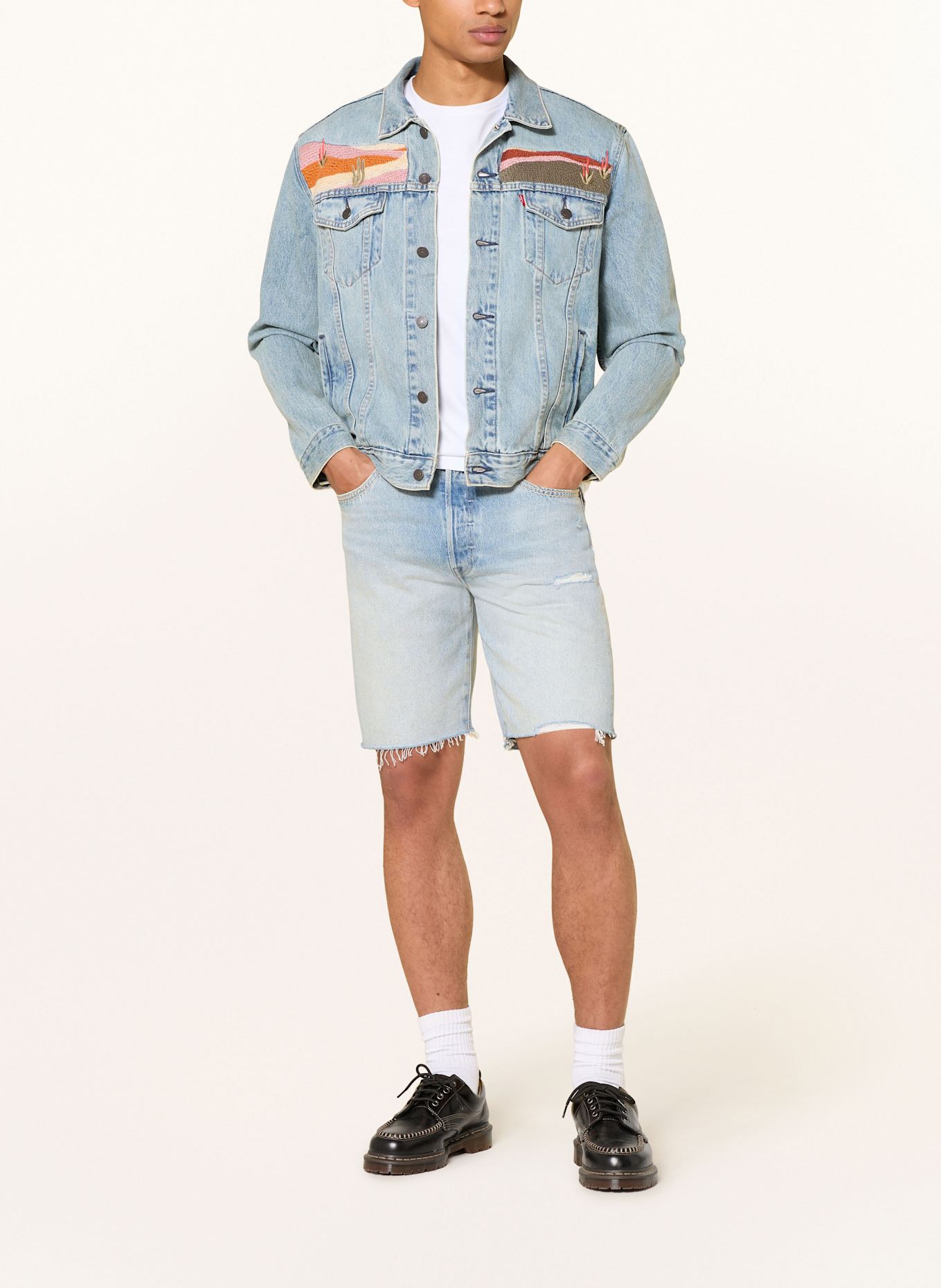 Levi's® Jeansshorts 501 Regular Fit: 57 Light Indigo - Worn In