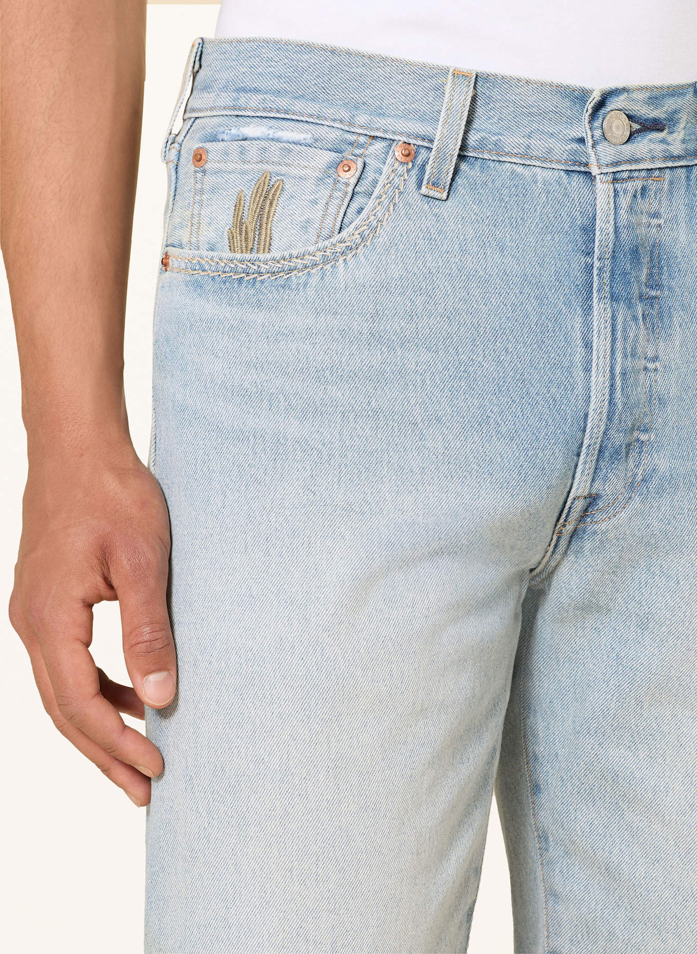 Levi's® Jeansshorts 501 Regular Fit: 57 Light Indigo - Worn In