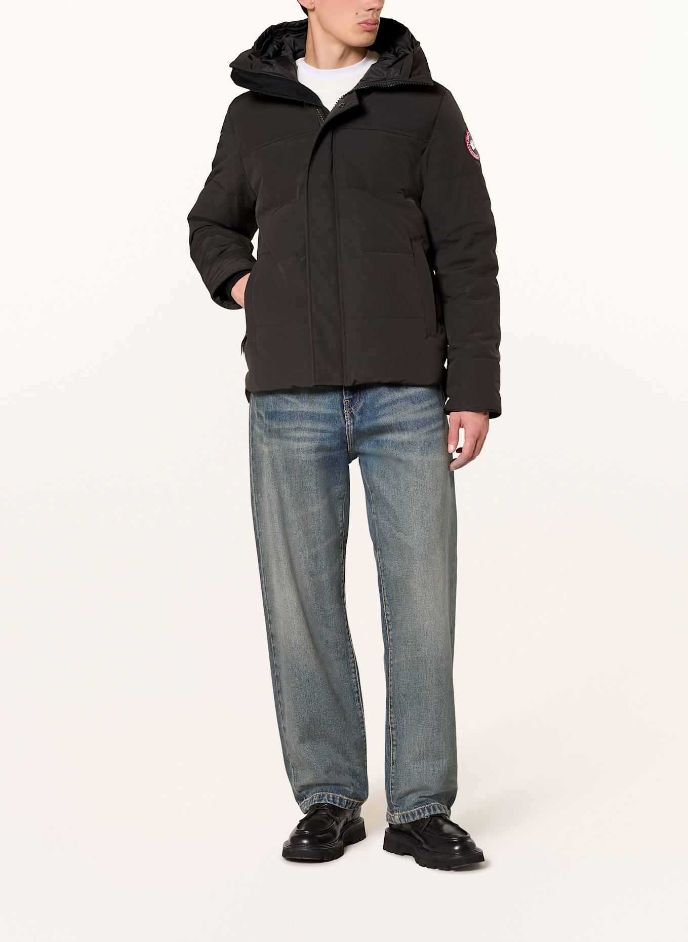 CANADA GOOSE Péřová bunda MACMILLAN: ČERNÁ