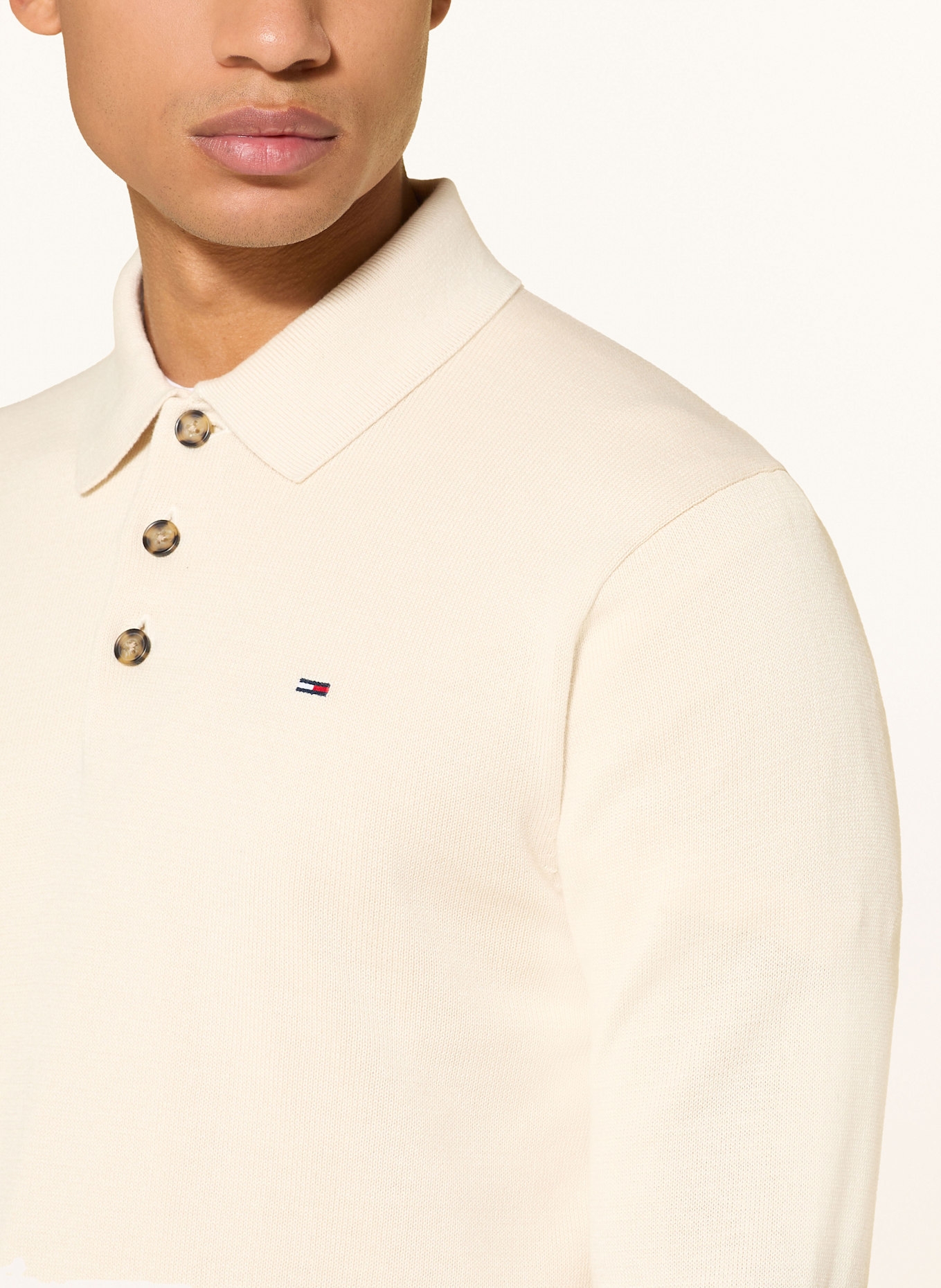 TOMMY JEANS Strick-Poloshirt: BEIGE