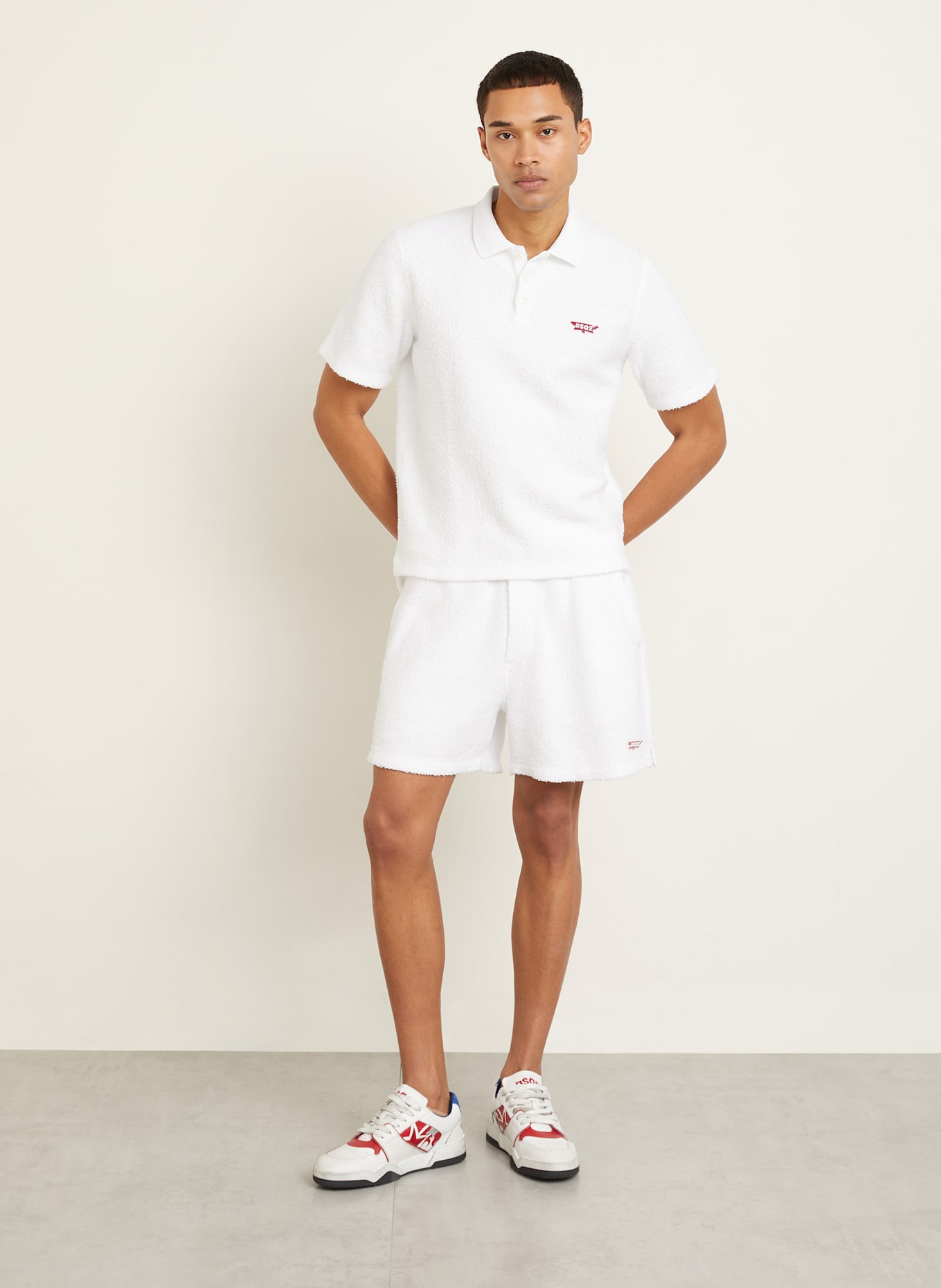 DSQUARED2 Frottee-Poloshirt Tennis Fit: WEISS