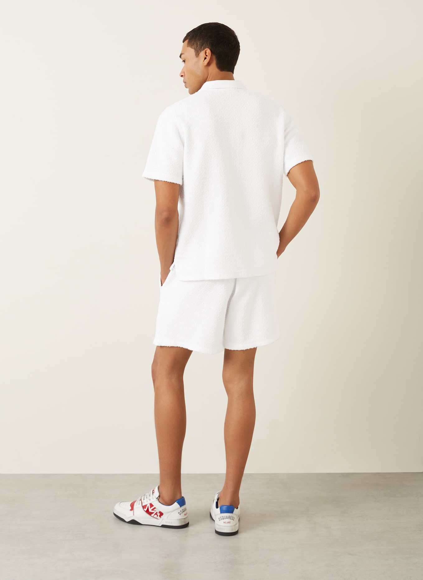 DSQUARED2 Frottee-Poloshirt Tennis Fit: WEISS