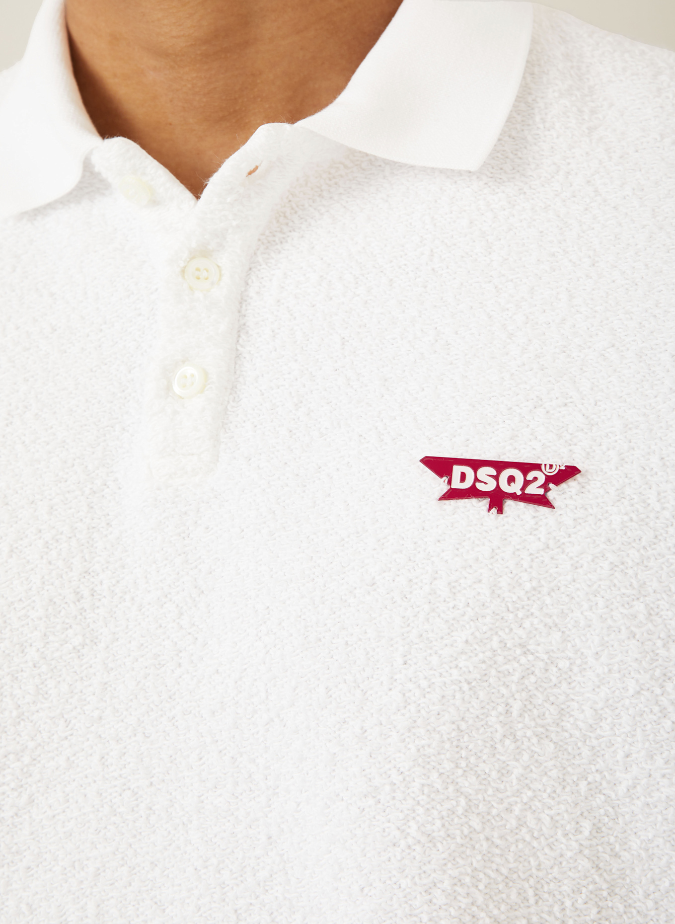 DSQUARED2 Frottee-Poloshirt Tennis Fit: WEISS