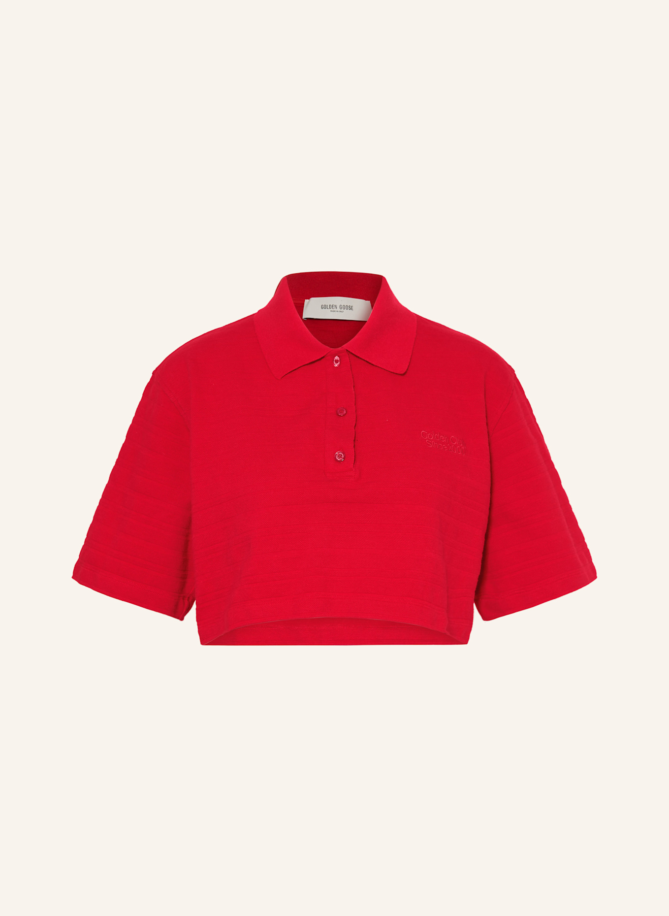 GOLDEN GOOSE Cropped-Poloshirt: ROT