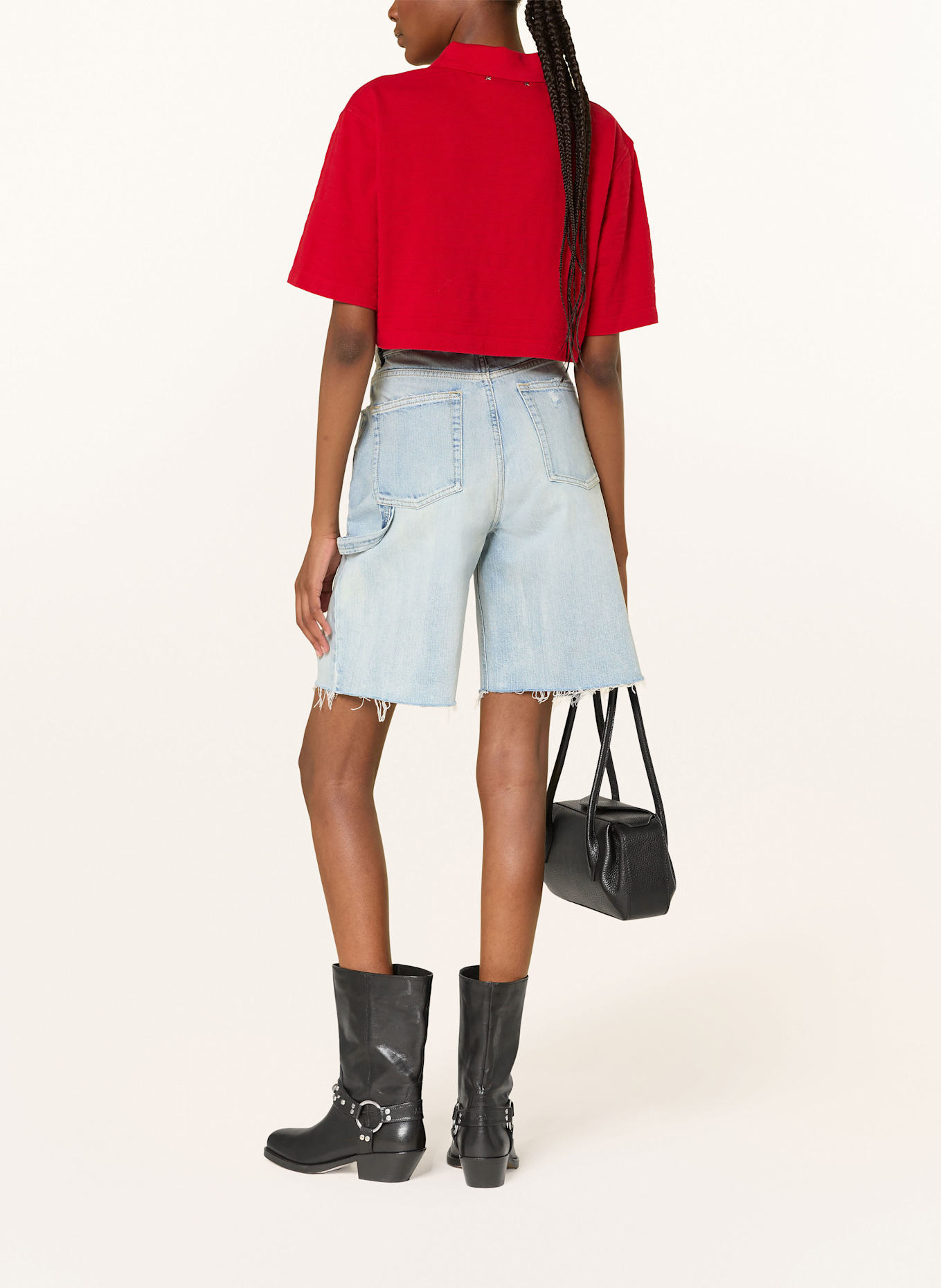GOLDEN GOOSE Cropped-Poloshirt: ROT