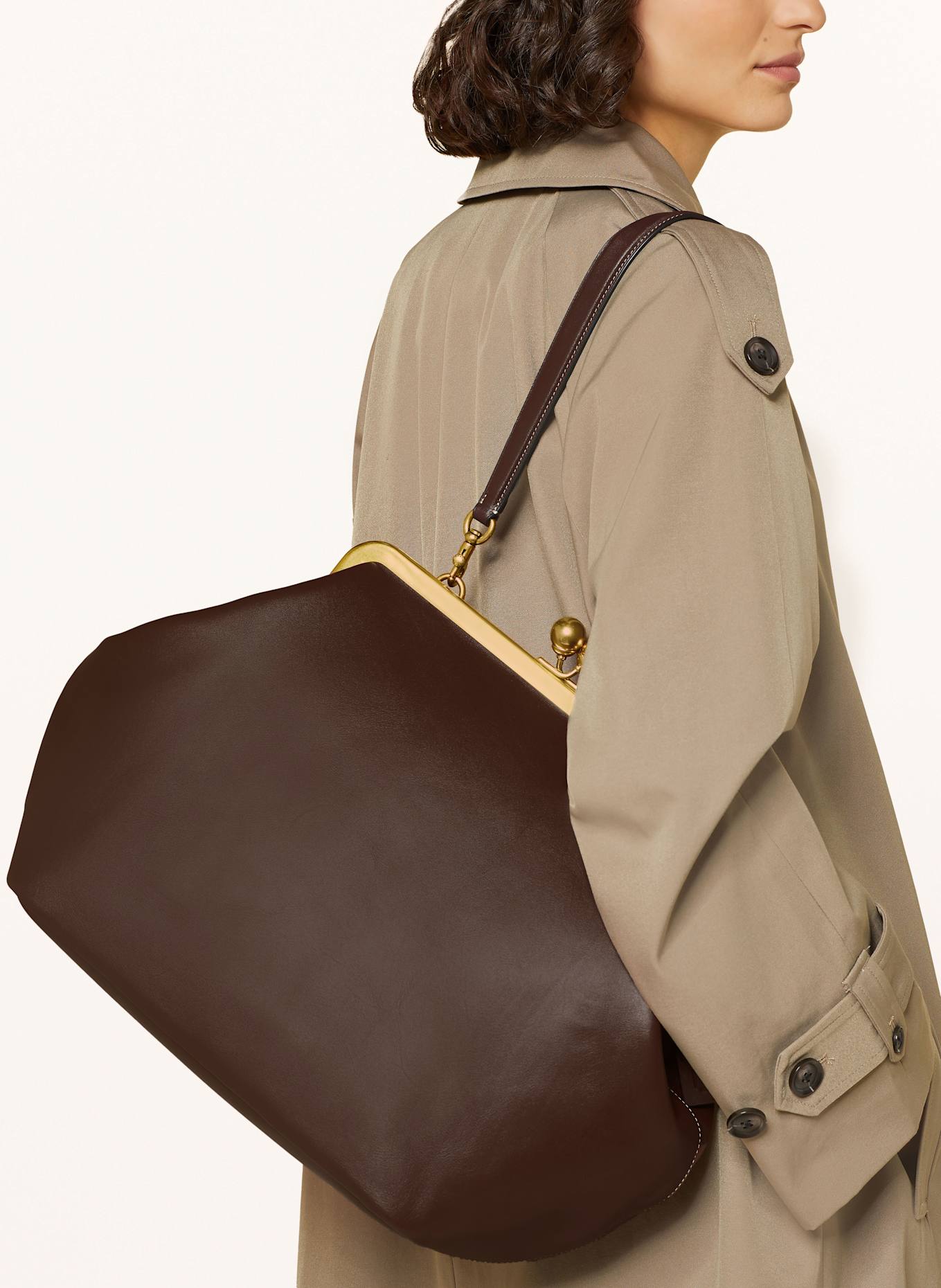 COACH Handtasche KISSLOCK FRAME LARGE: BRAUN
