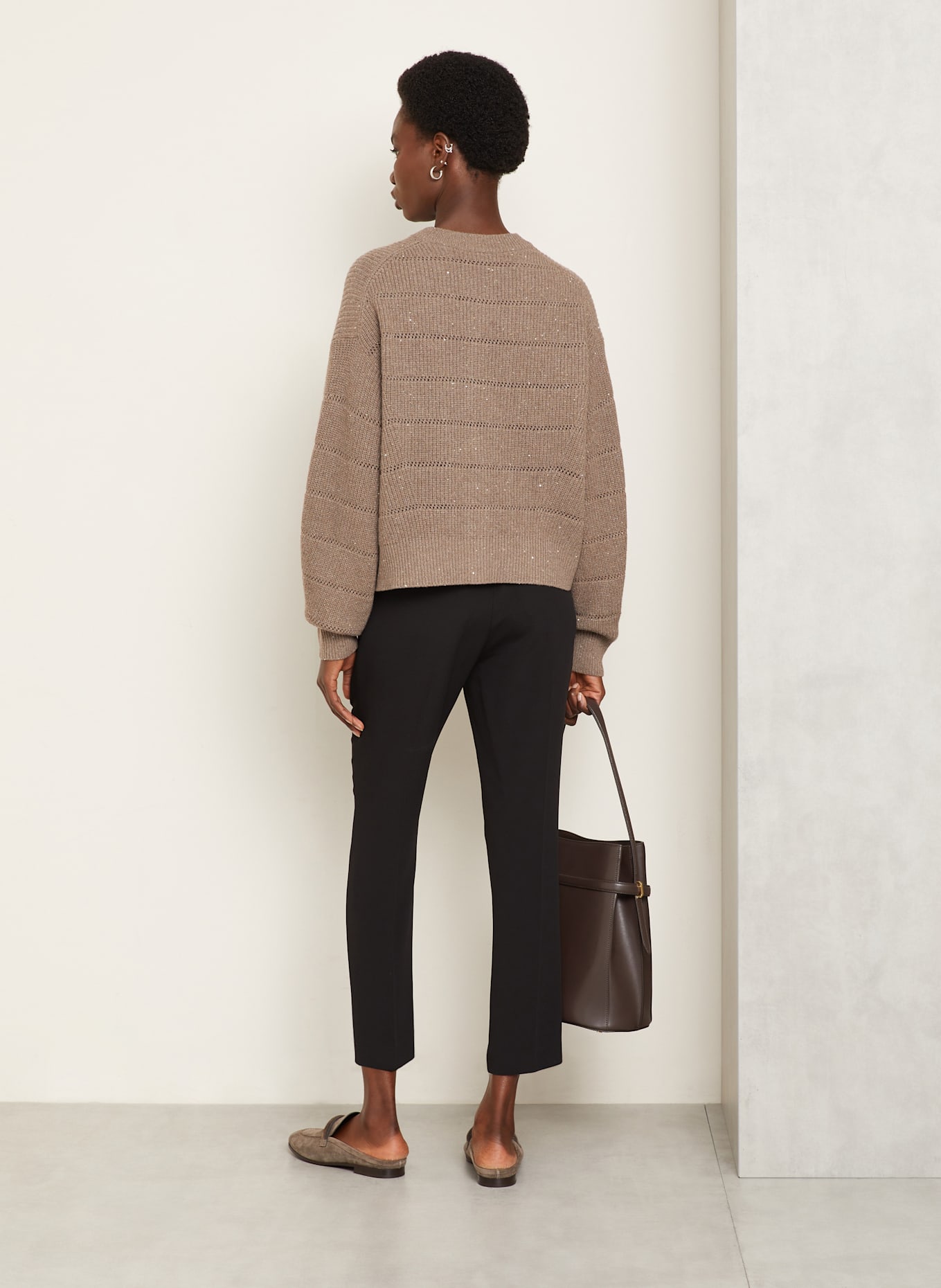 BRUNELLO CUCINELLI 7/8-Hose mit Seide: SCHWARZ