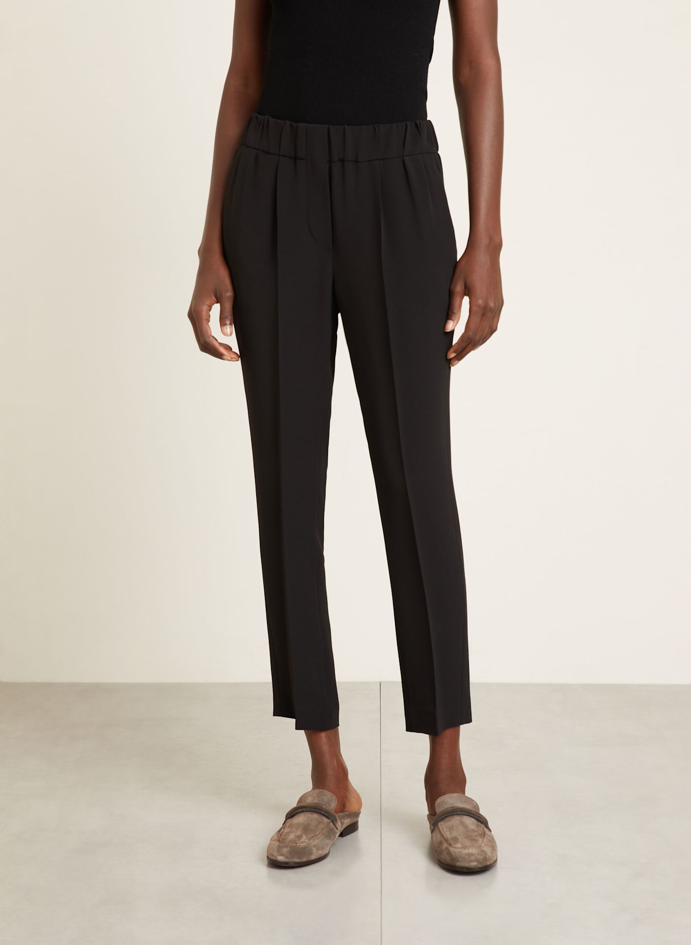 BRUNELLO CUCINELLI 7/8-Hose mit Seide: SCHWARZ