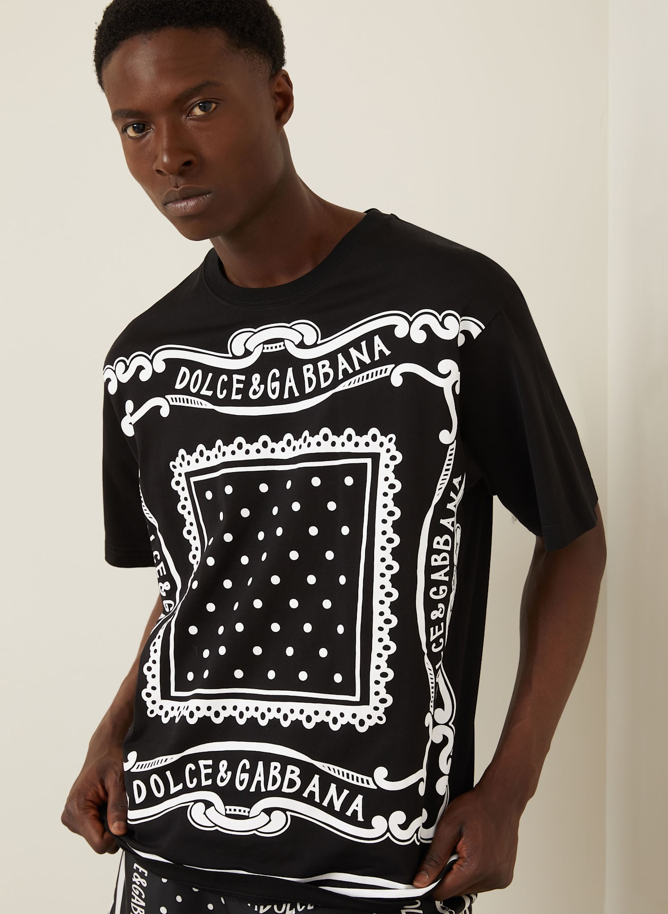 DOLCE & GABBANA T-Shirt: SCHWARZ/ WEISS