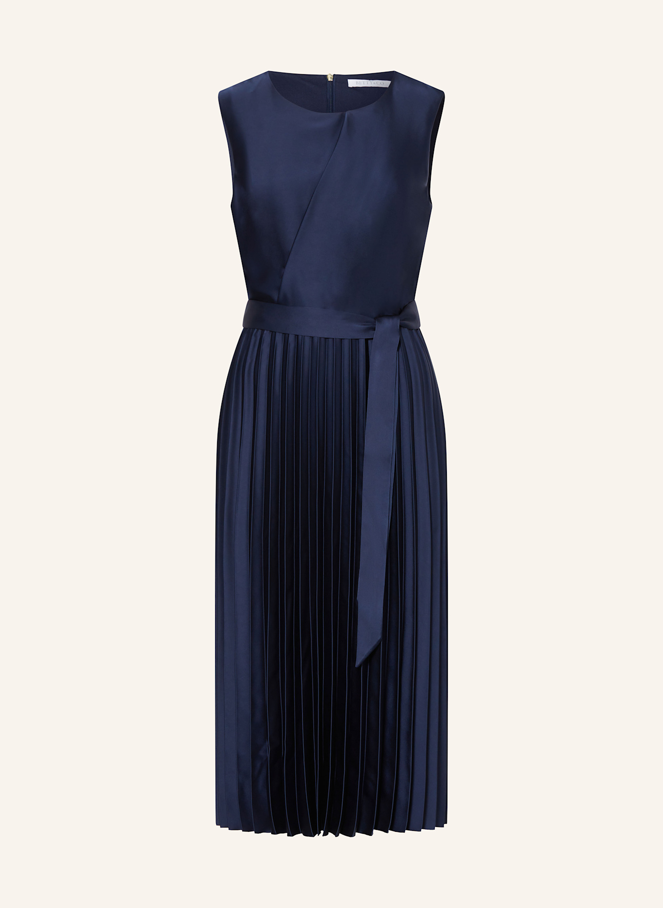 BETTY&CO Satinkleid mit Plissees: DUNKELBLAU