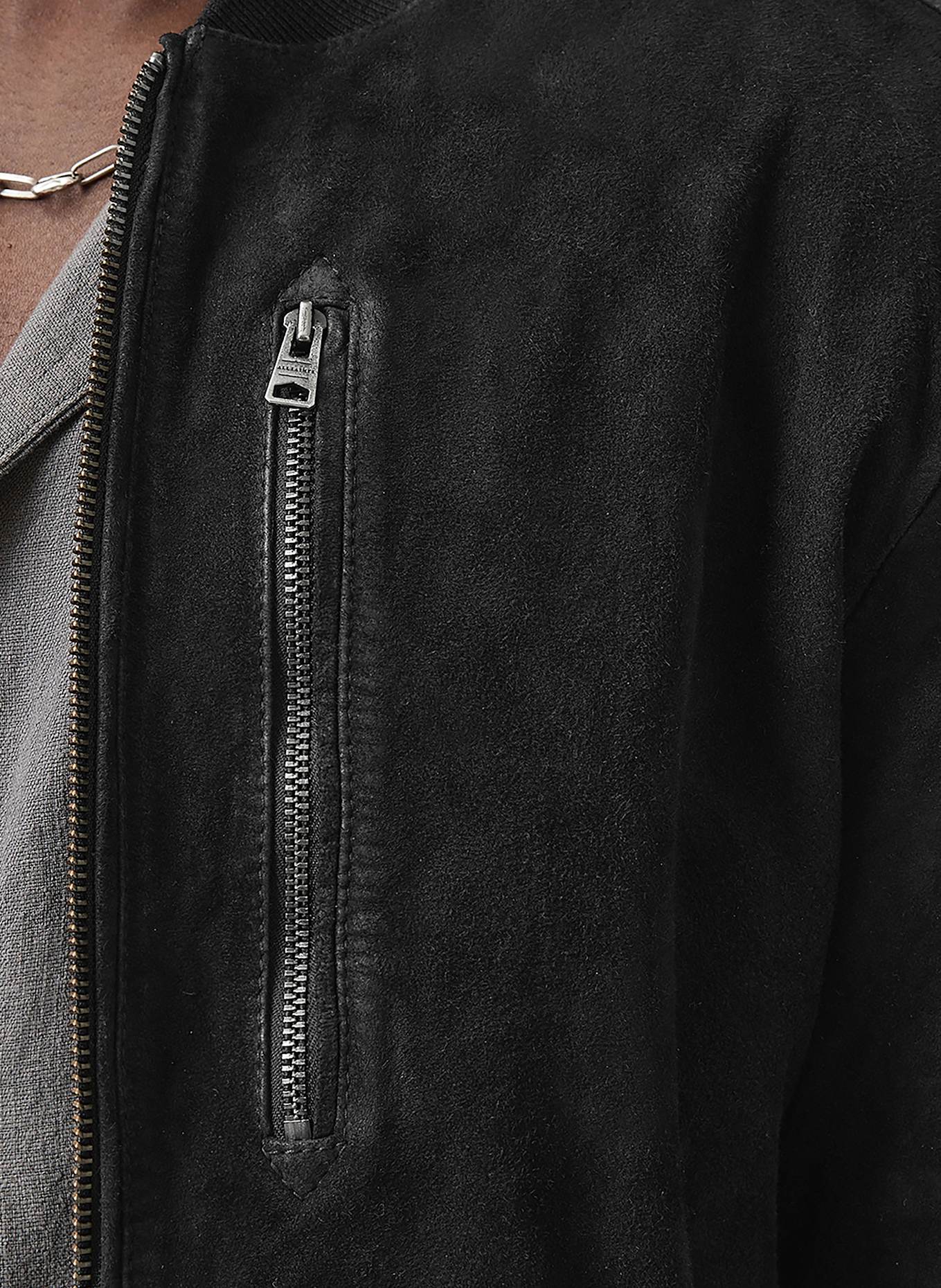 ALLSAINTS Lederjacke KEMBLE: SCHWARZ