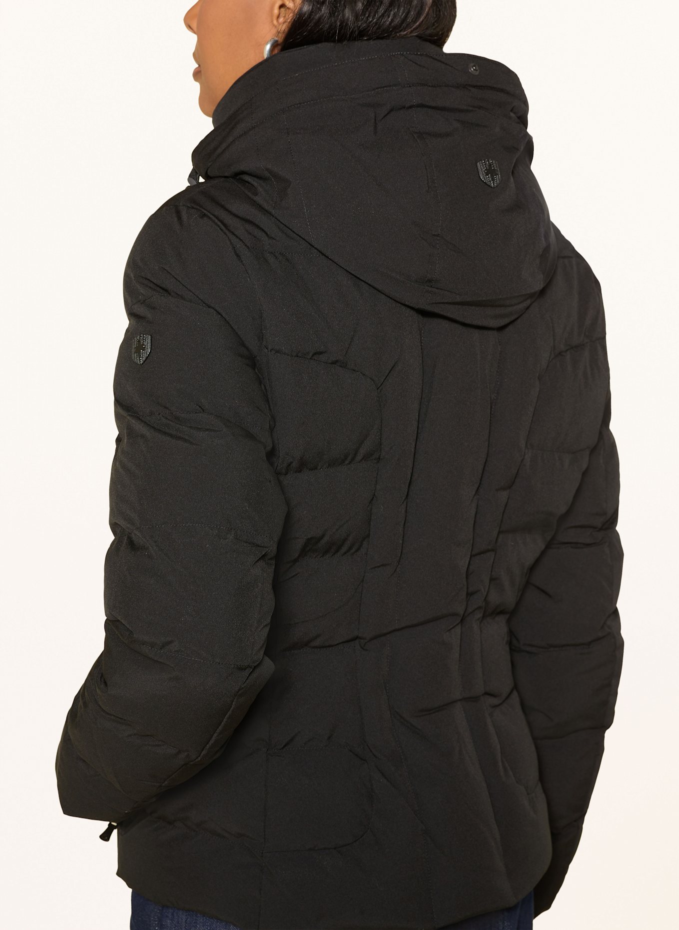 WELLENSTEYN Steppjacke BELVITESSE SHORT mit abnehmbarem Kunstpelz: SCHWARZ