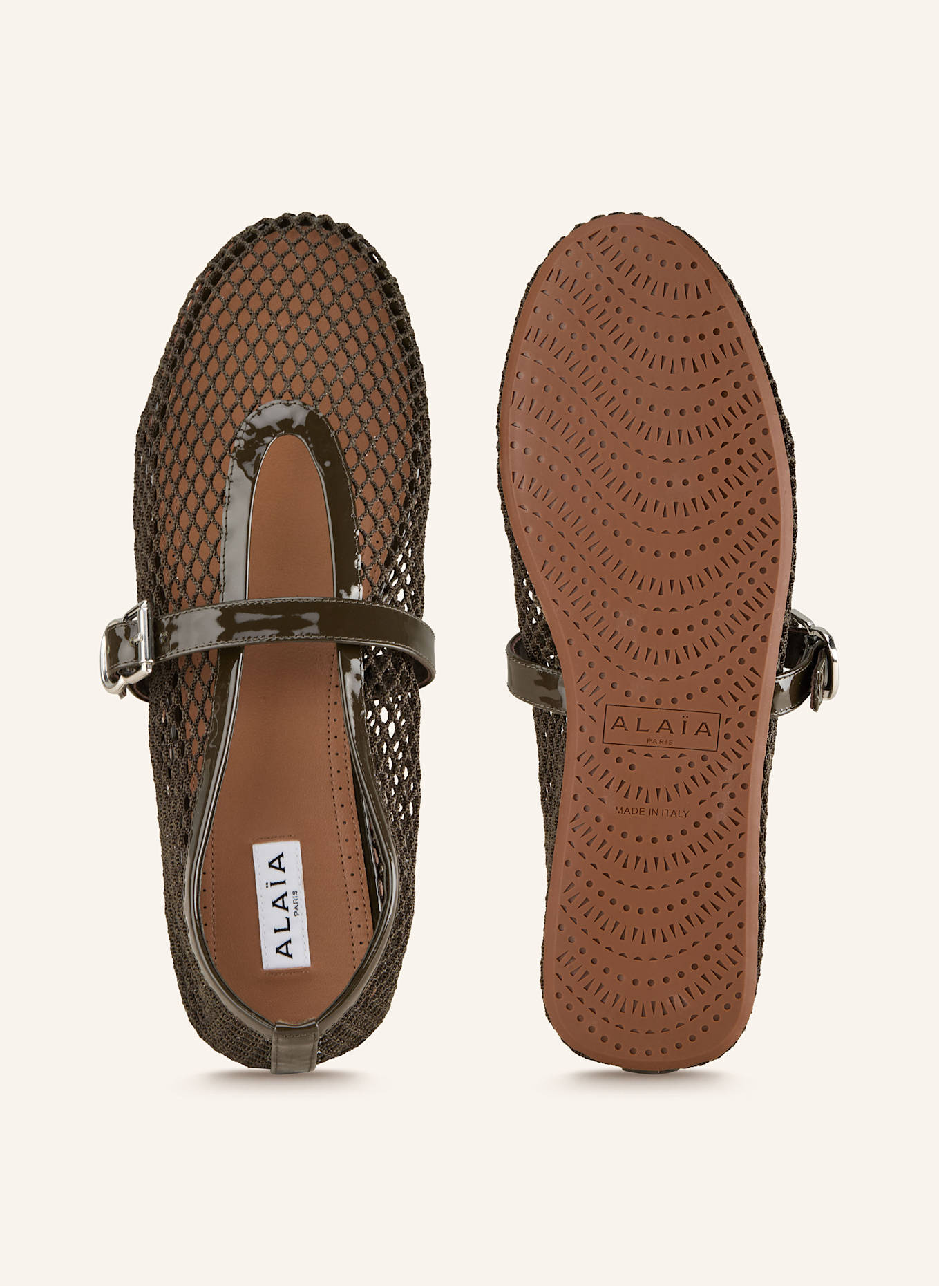 ALAÏA Ballet flats: KHAKI