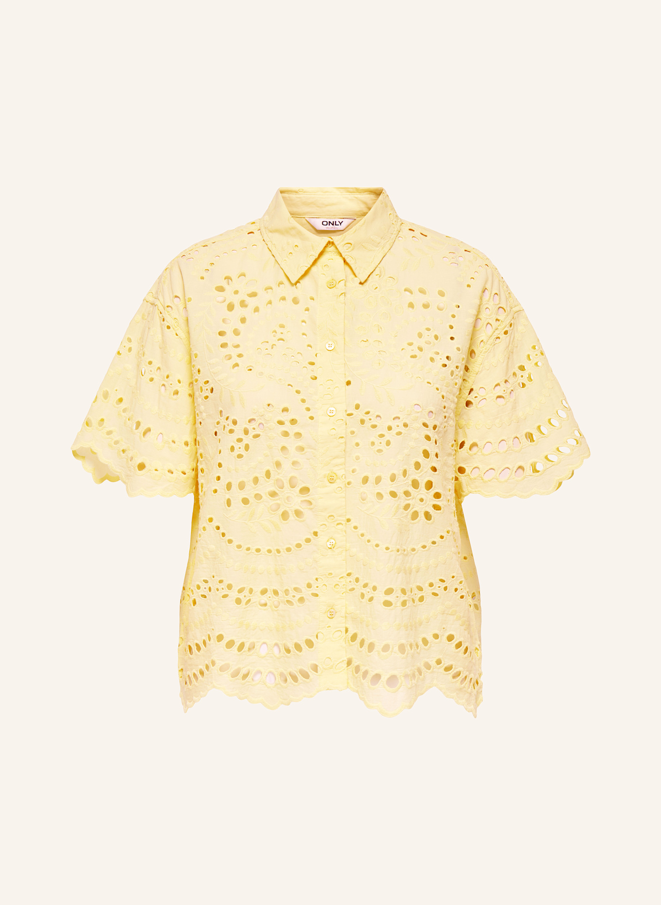 ONLY Bluse aus Lochspitze: GELB