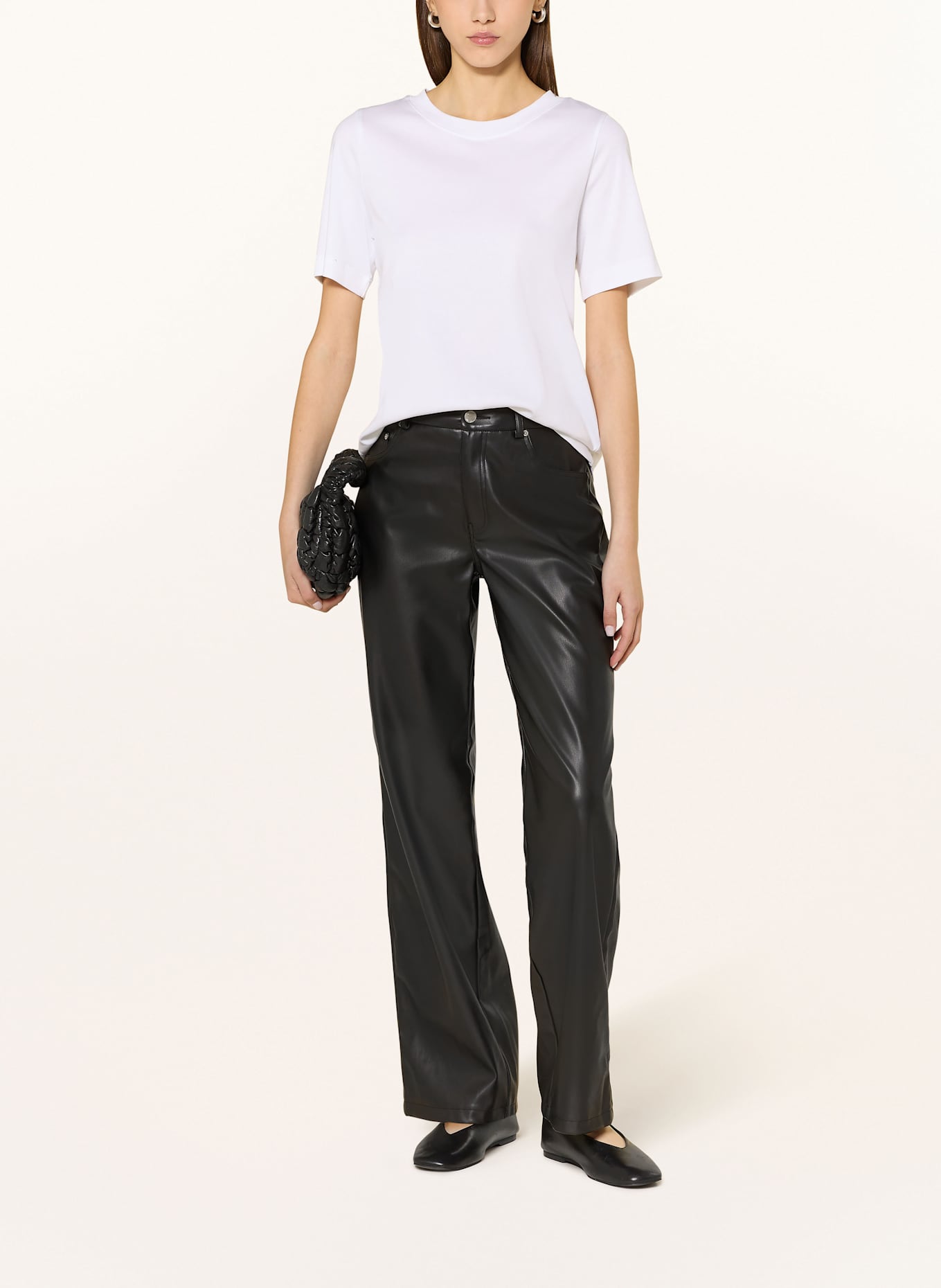 ONLY Hose in Lederoptik: SCHWARZ