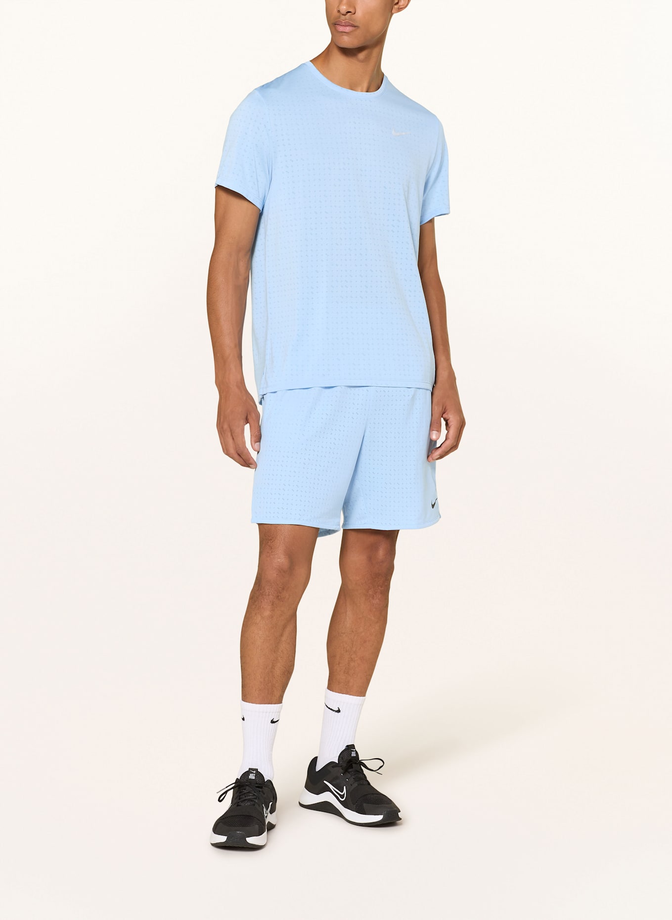 Nike Laufshirt BREATHE MILER: HELLBLAU