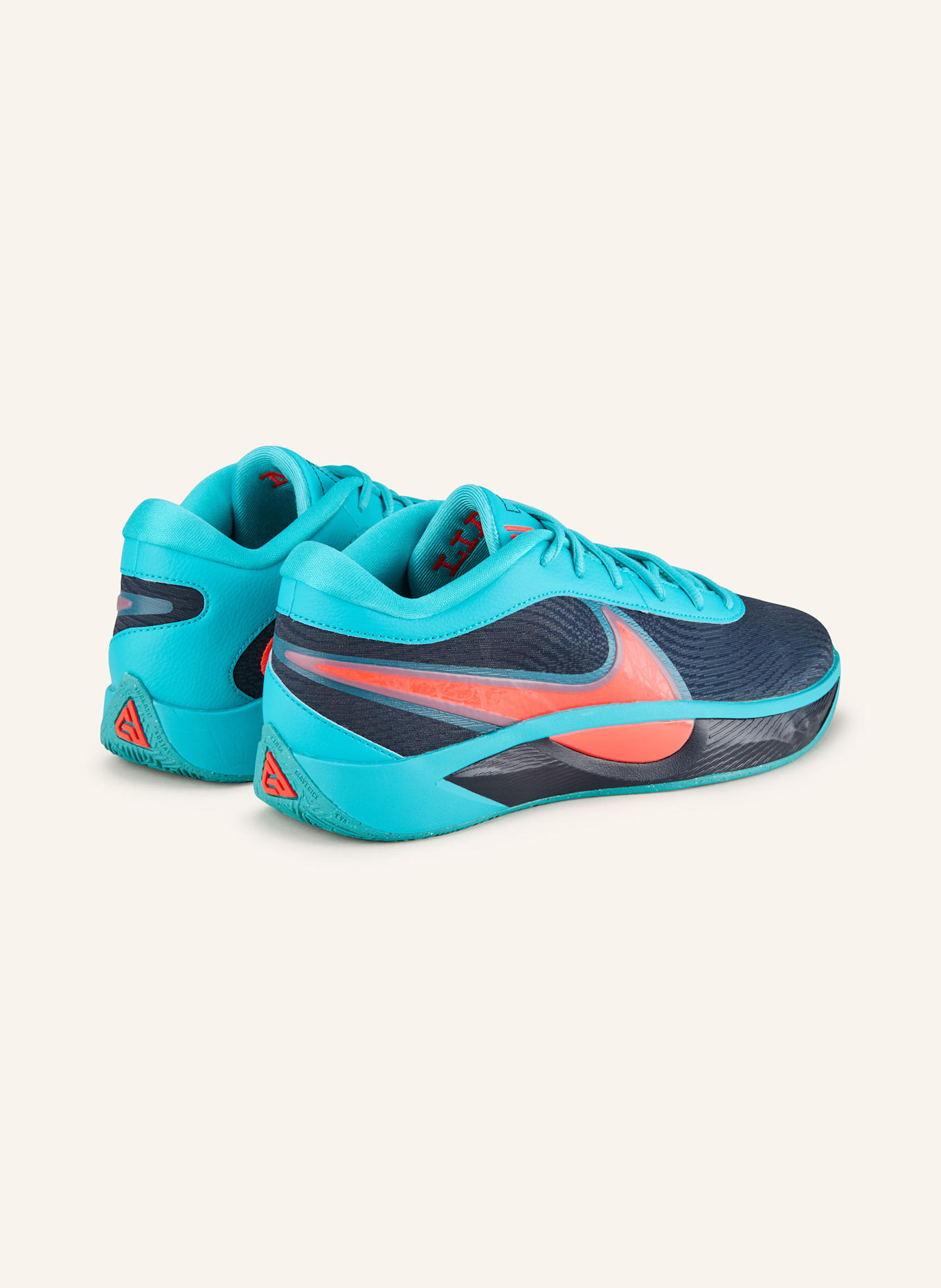 Nike Basketballschuhe GIANNIS FREAK 6: TÜRKIS/ DUNKELBLAU/ ROT