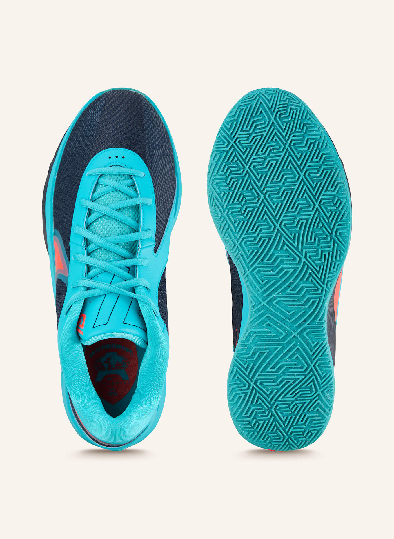 Nike Basketballschuhe GIANNIS FREAK 6: TÜRKIS/ DUNKELBLAU/ ROT