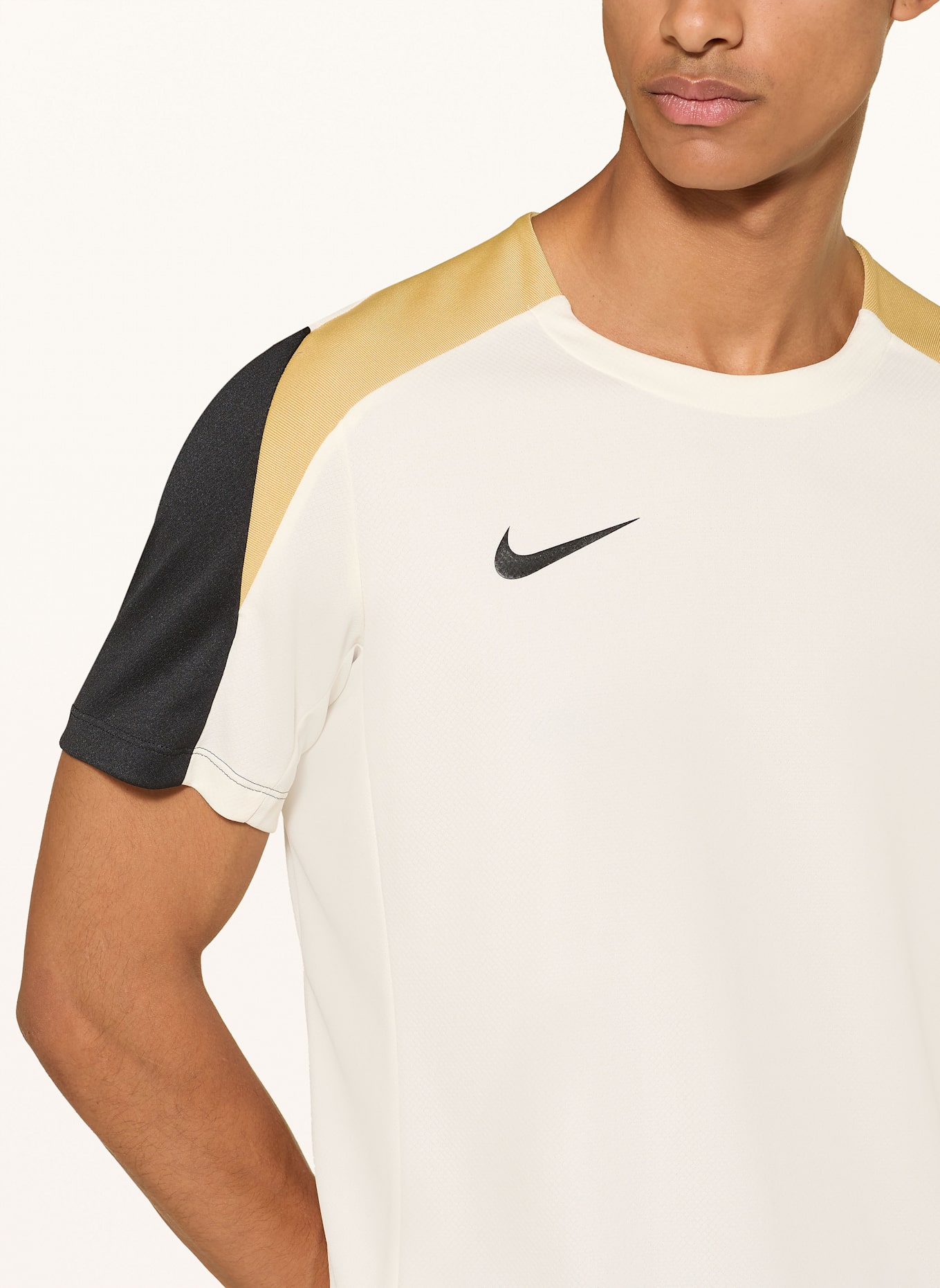 Nike T-Shirt STRIKE: ECRU/ GOLD/ SCHWARZ