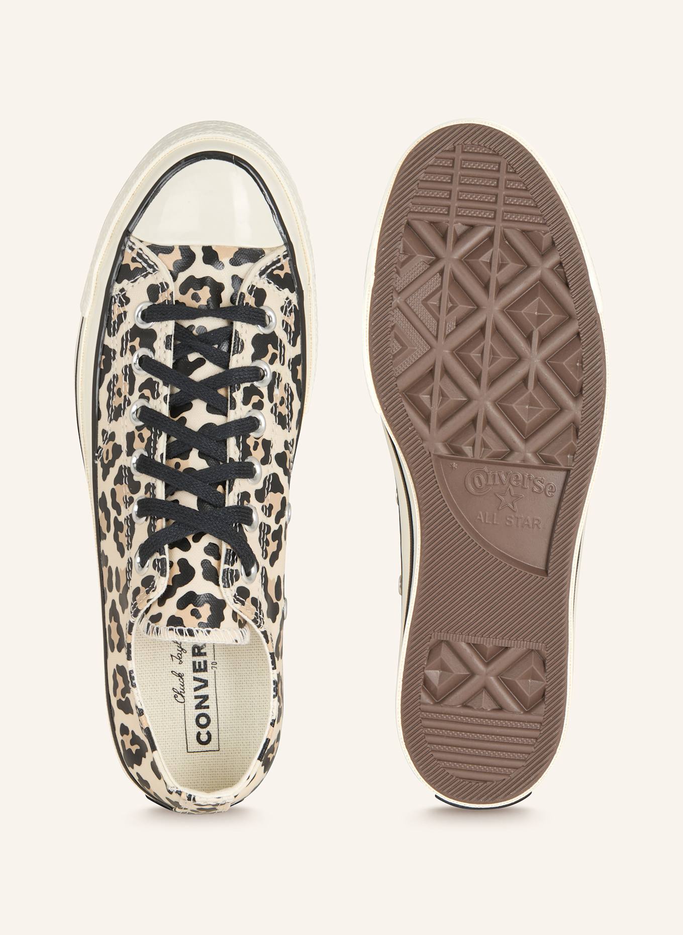 CONVERSE Sneakers CHUCK 70: ECRU/ BLACK/ LIGHT BROWN