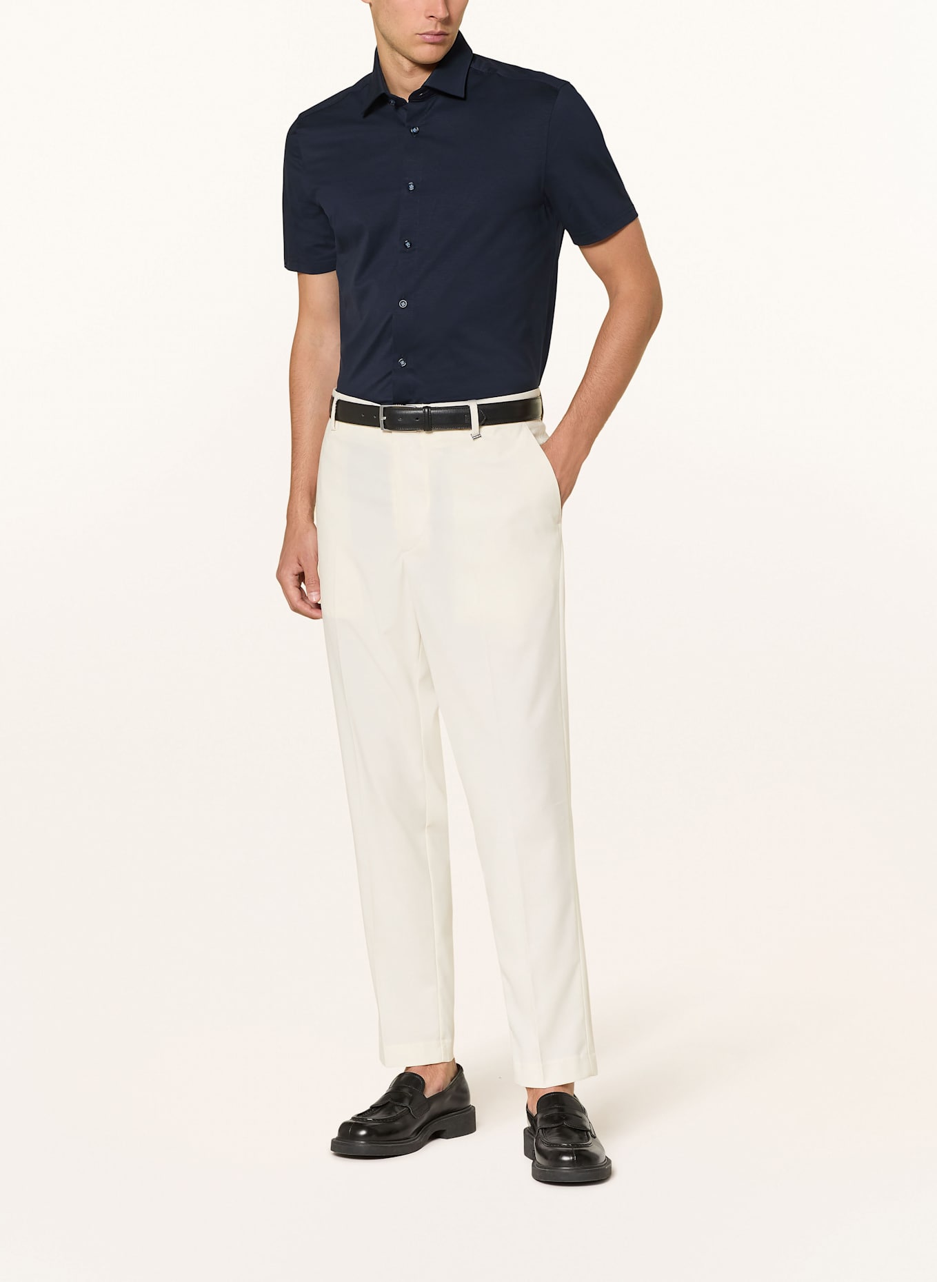 OLYMP Kurzarm-Hemd Level Five 24/Seven body fit: DUNKELBLAU