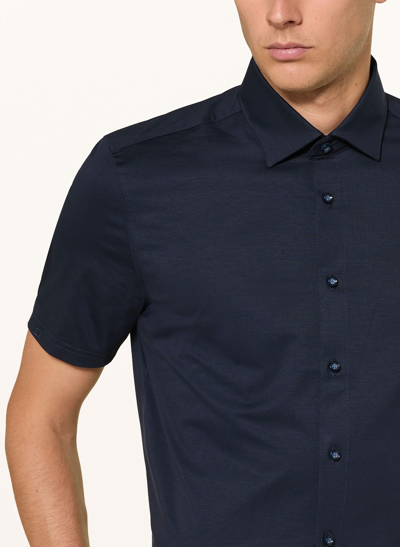 OLYMP Kurzarm-Hemd Level Five 24/Seven body fit: DUNKELBLAU