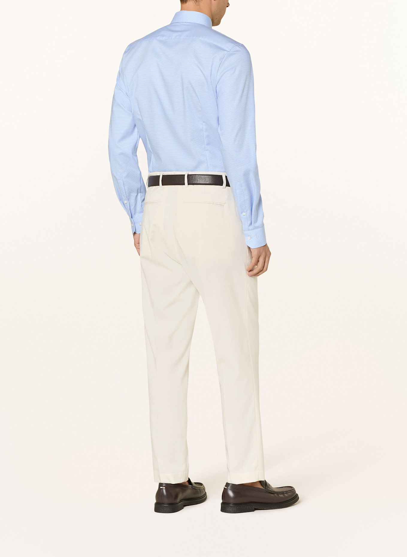 OLYMP Hemd No. Six super slim: HELLBLAU / WEISS