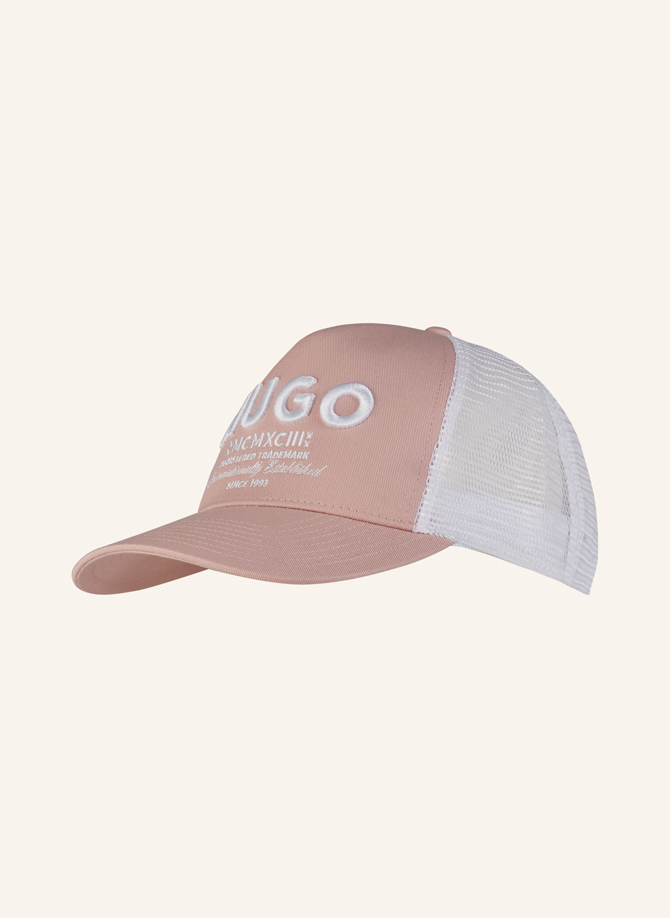 HUGO Czapka z daszkiem MERK: BLADORÓŻOWY / BIAŁY