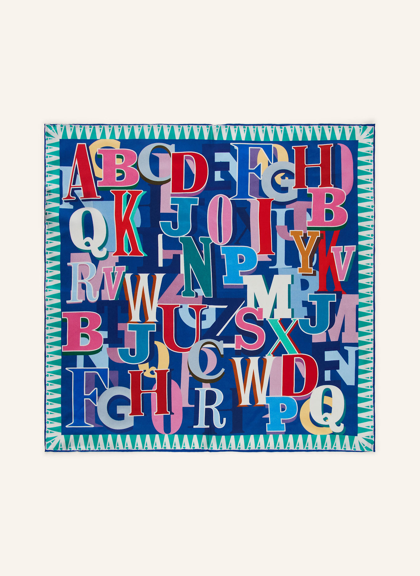 CODELLO Silk scarf: BLUE / GREEN / RED