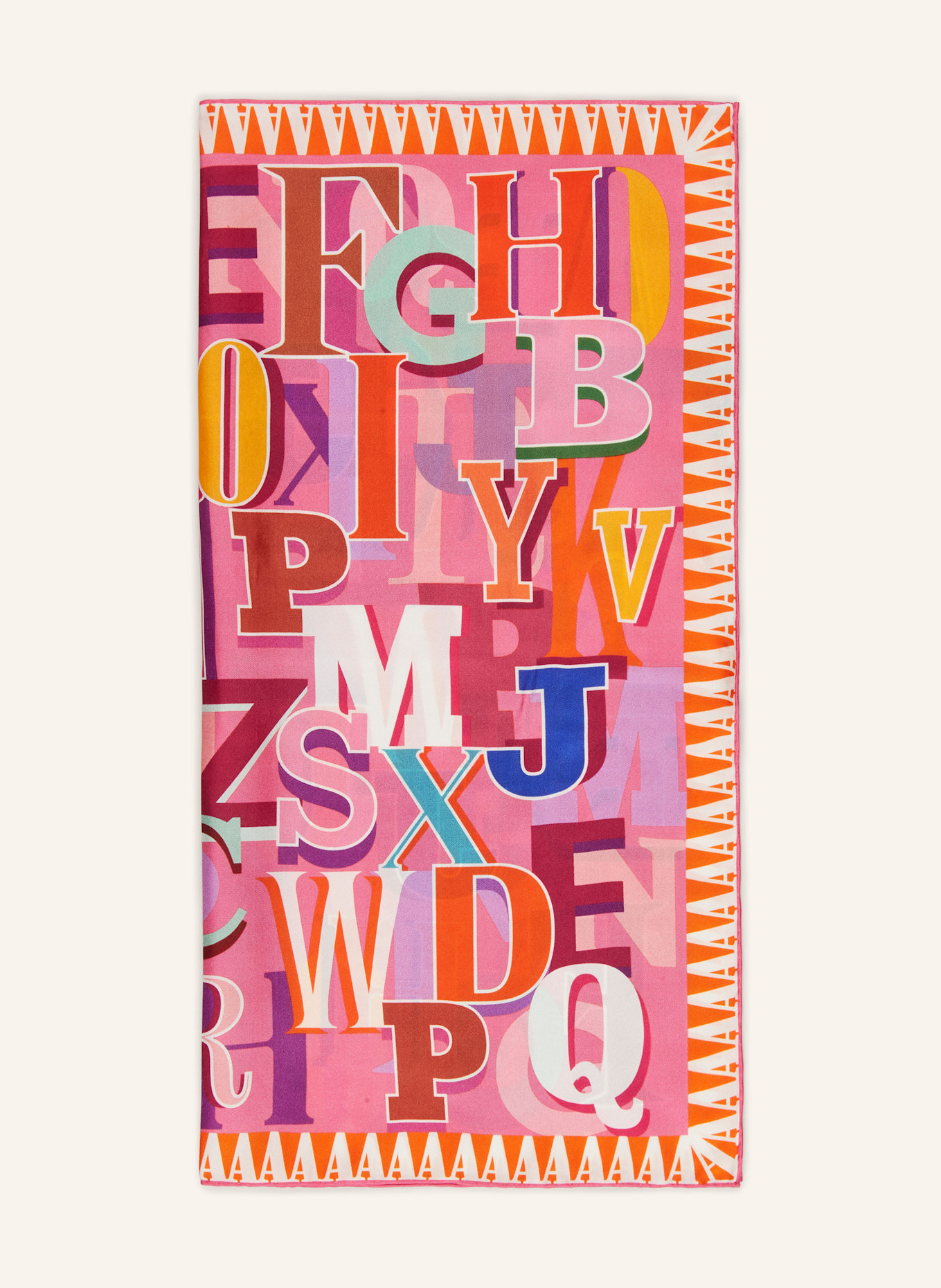 CODELLO foulard en soie: ROSE / ORANGE / FUCHSIA