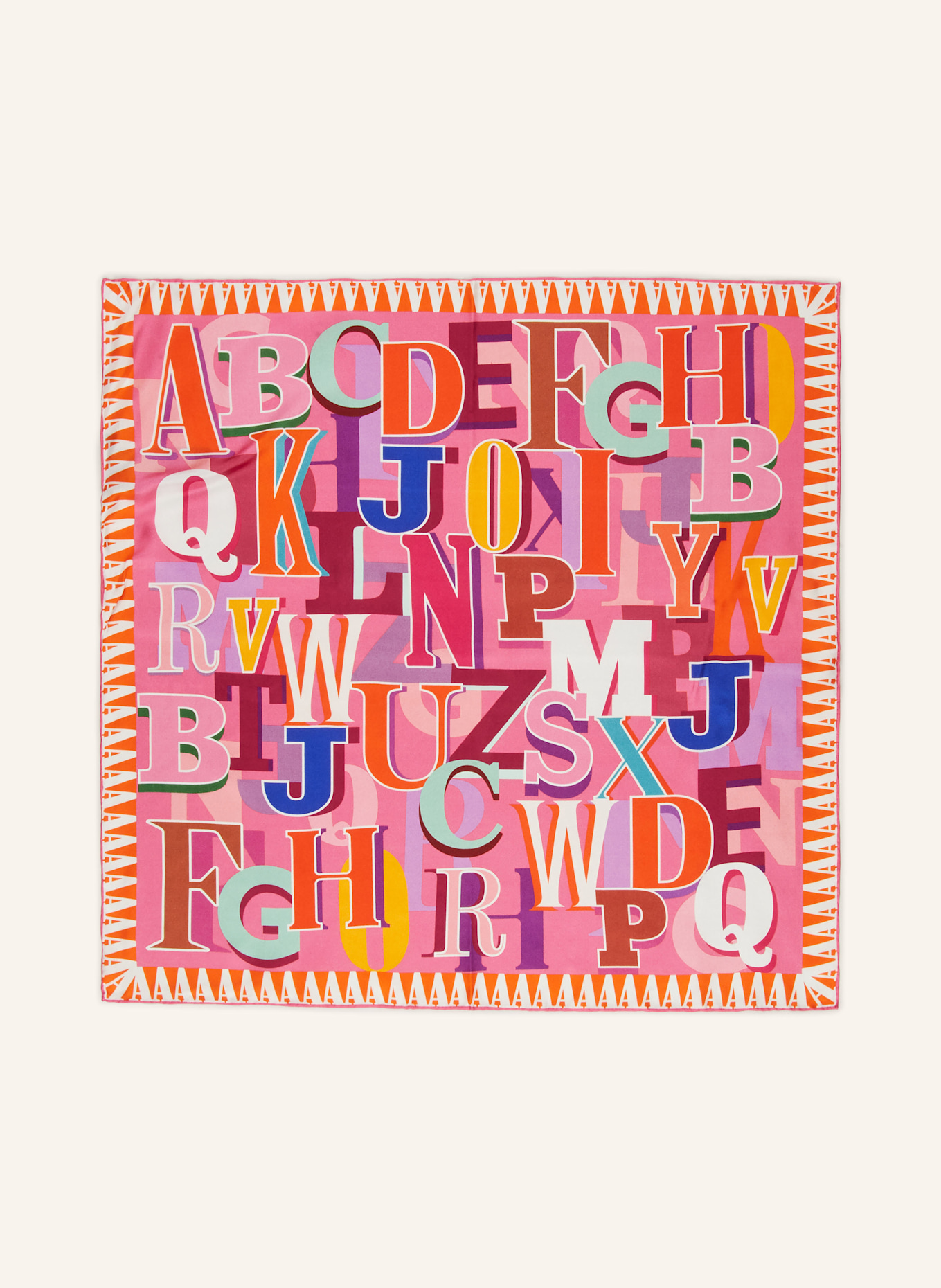 CODELLO foulard en soie: ROSE / ORANGE / FUCHSIA