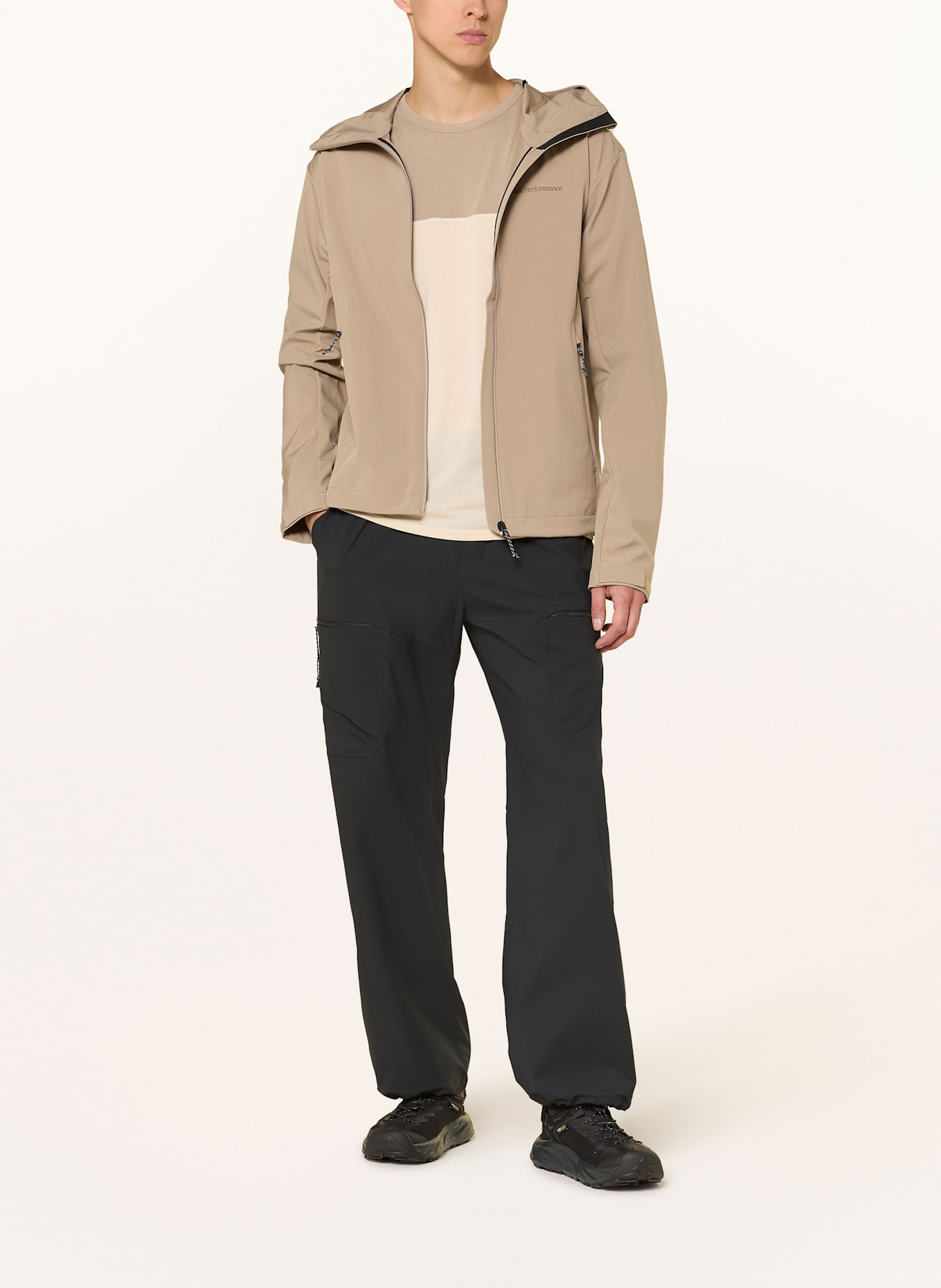 Peak Performance T-Shirt TRAIL: ECRU / HELLBRAUN