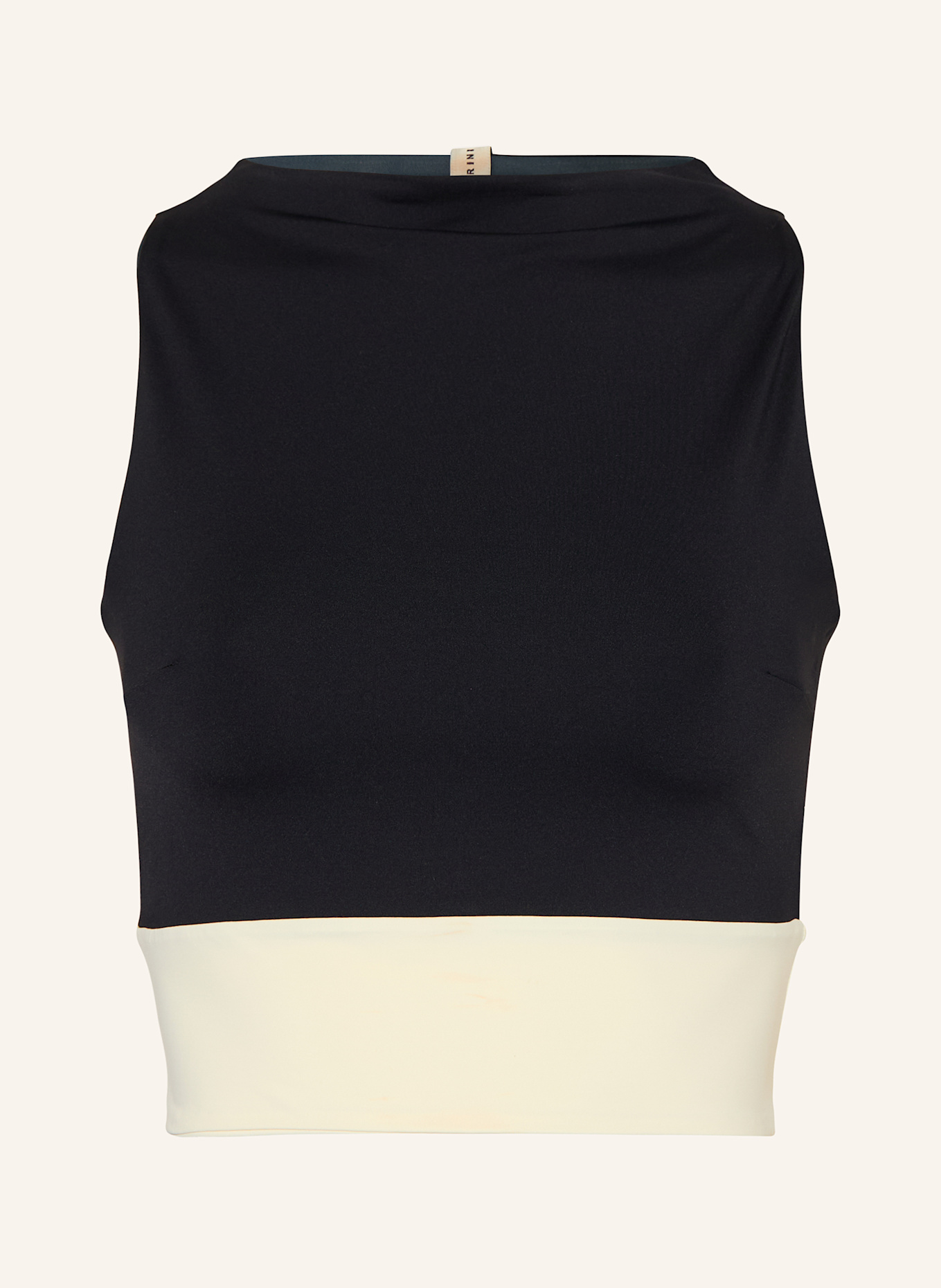 MYMARINI Bustier-Bikini-Top SURFTOP zum Wenden mit UV-Schutz 50+: SCHWARZ / DUNKELGRAU / CREME