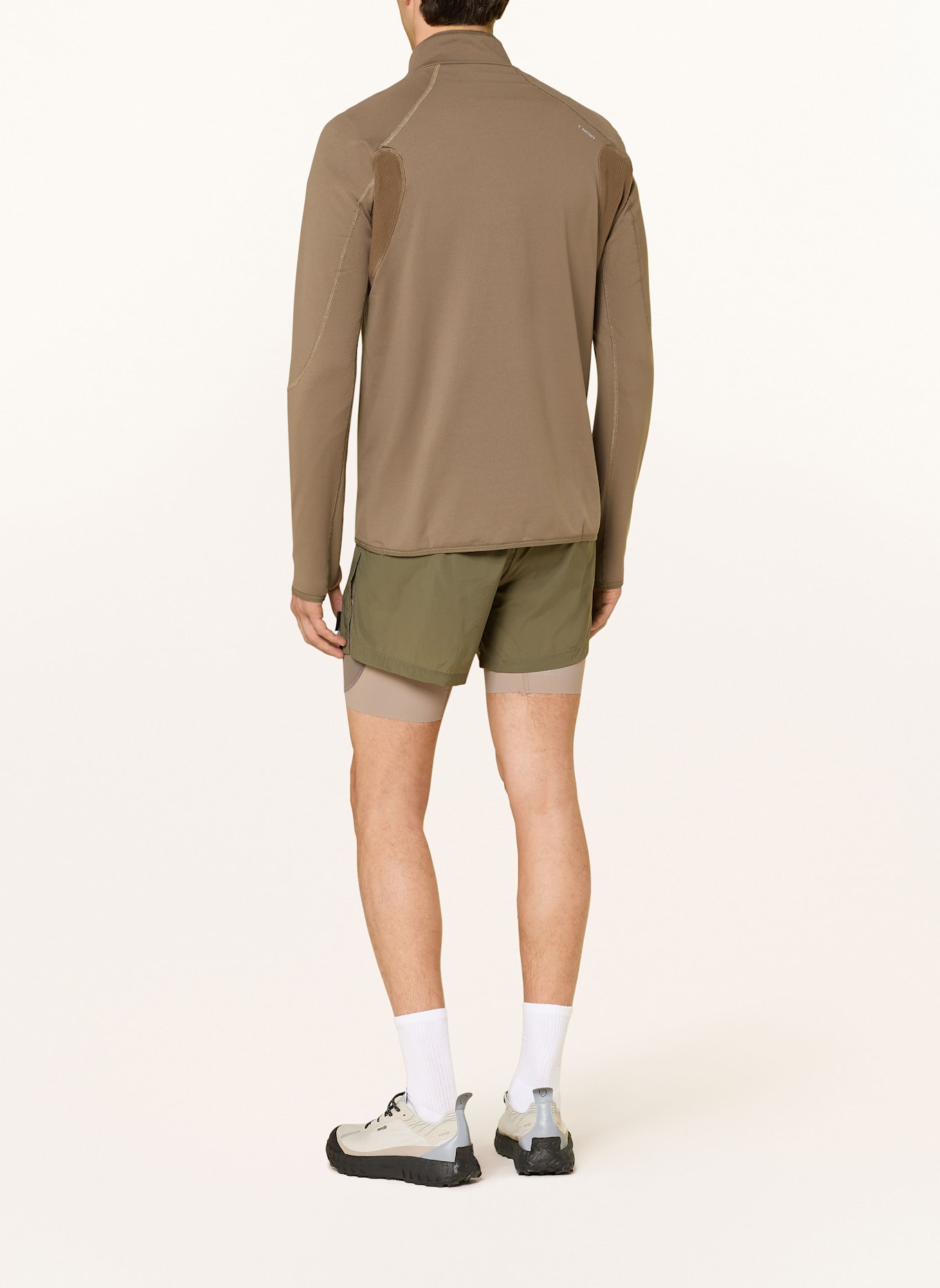 SATISFY 2-in-1-Laufshorts TECHSILK™ CORDURA® 8IN: OLIV