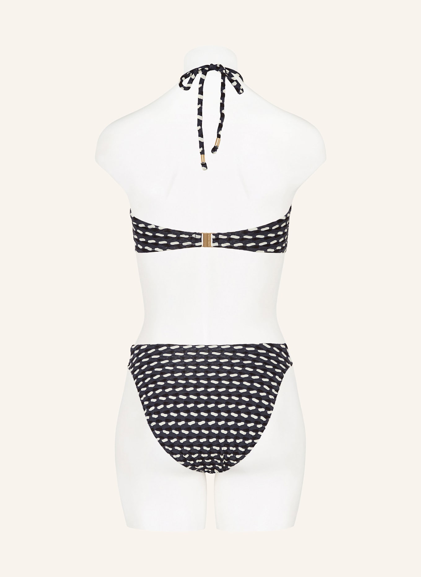 SEAFOLLY Bandeau-Bikini-Top MALA: DUNKELBLAU/ SCHWARZ/ ECRU