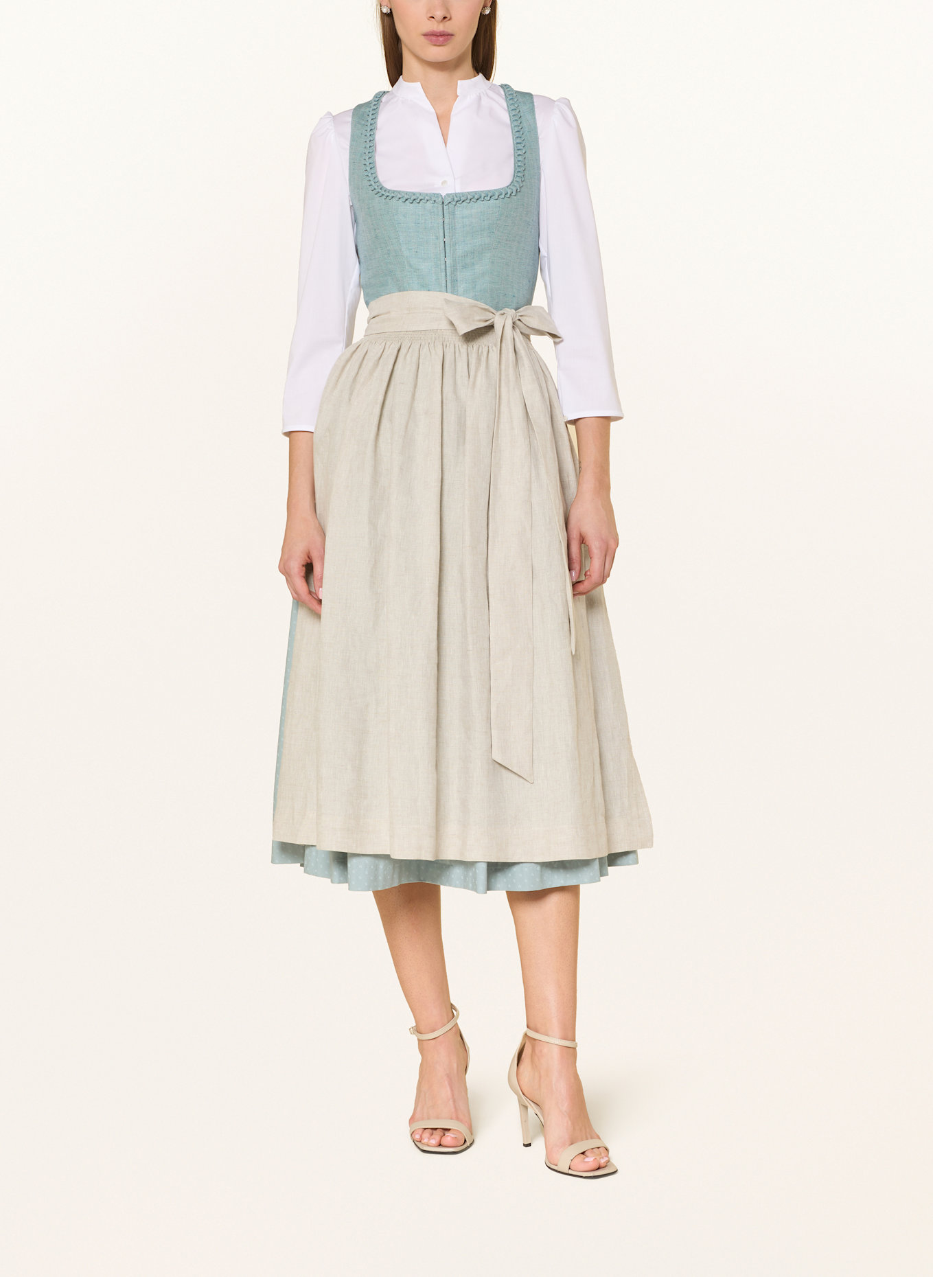 Johann & Johanna Dirndl halenka s 3/4 rukávem: BÍLÁ
